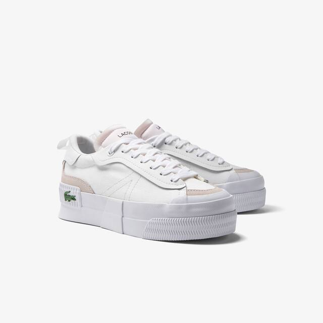 Sneakers L004 Platform femme Lacoste en textile color-block Sneakers - Blanc - Lacoste - Femme