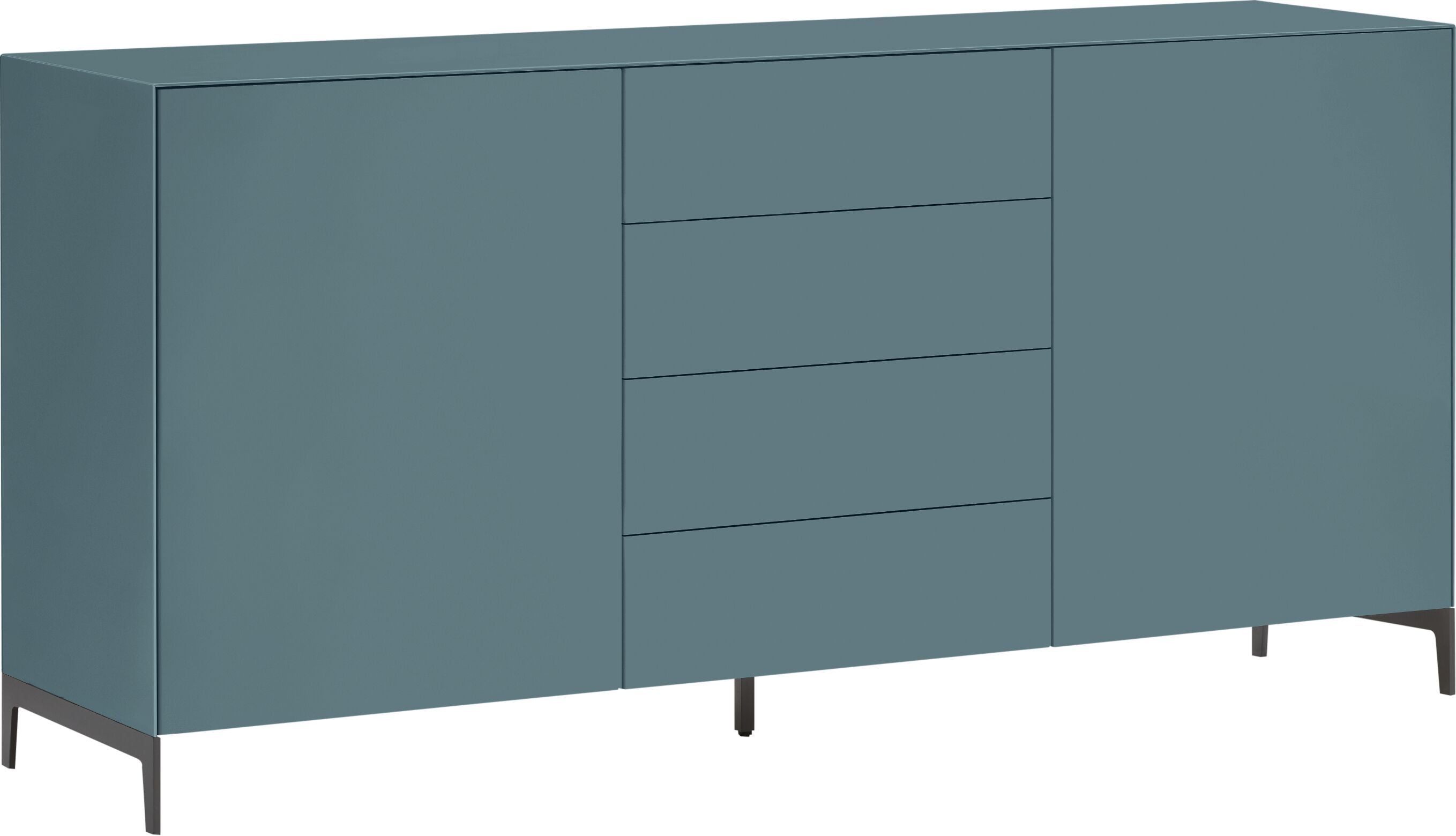LUX Sideboard - Mittelblau / B: 180.0 cm x T: 46.0 cm x H: 86.5 cm