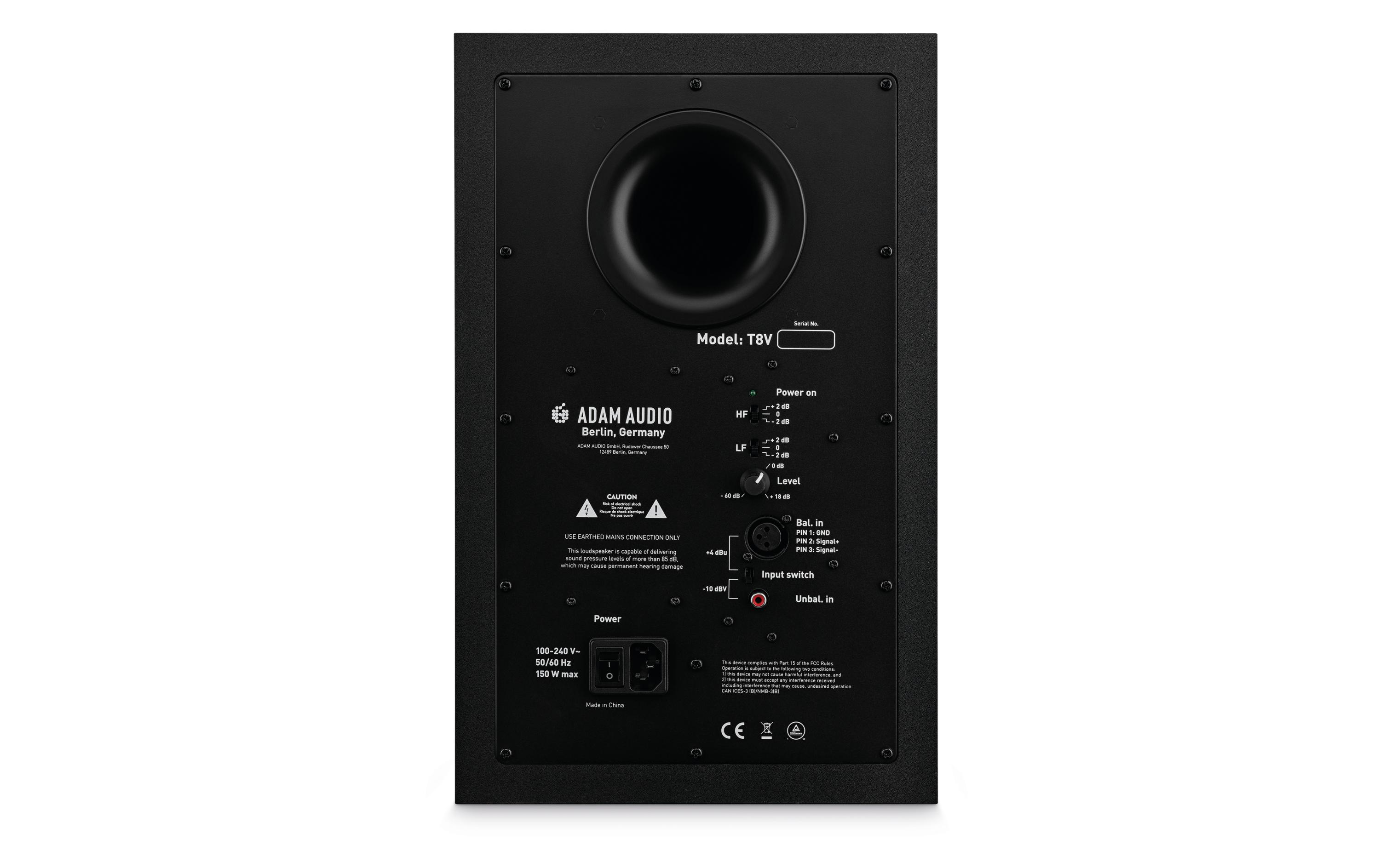 Studiomonitor T8 V Schwarz<br>Aktiver 2-Wege-Nahfeldmonitor mit 8″ Woofer