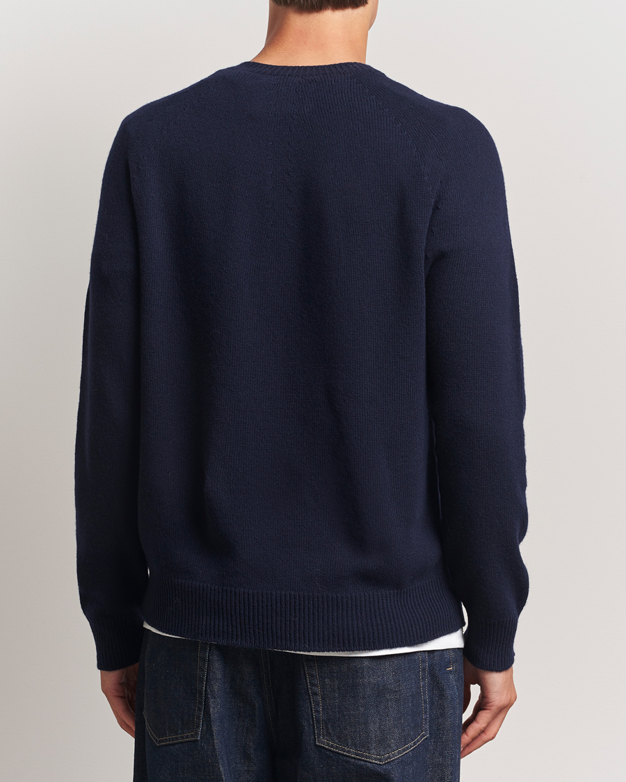 Jil Sander Wool/Cashmere Round Neck Sweater Navy