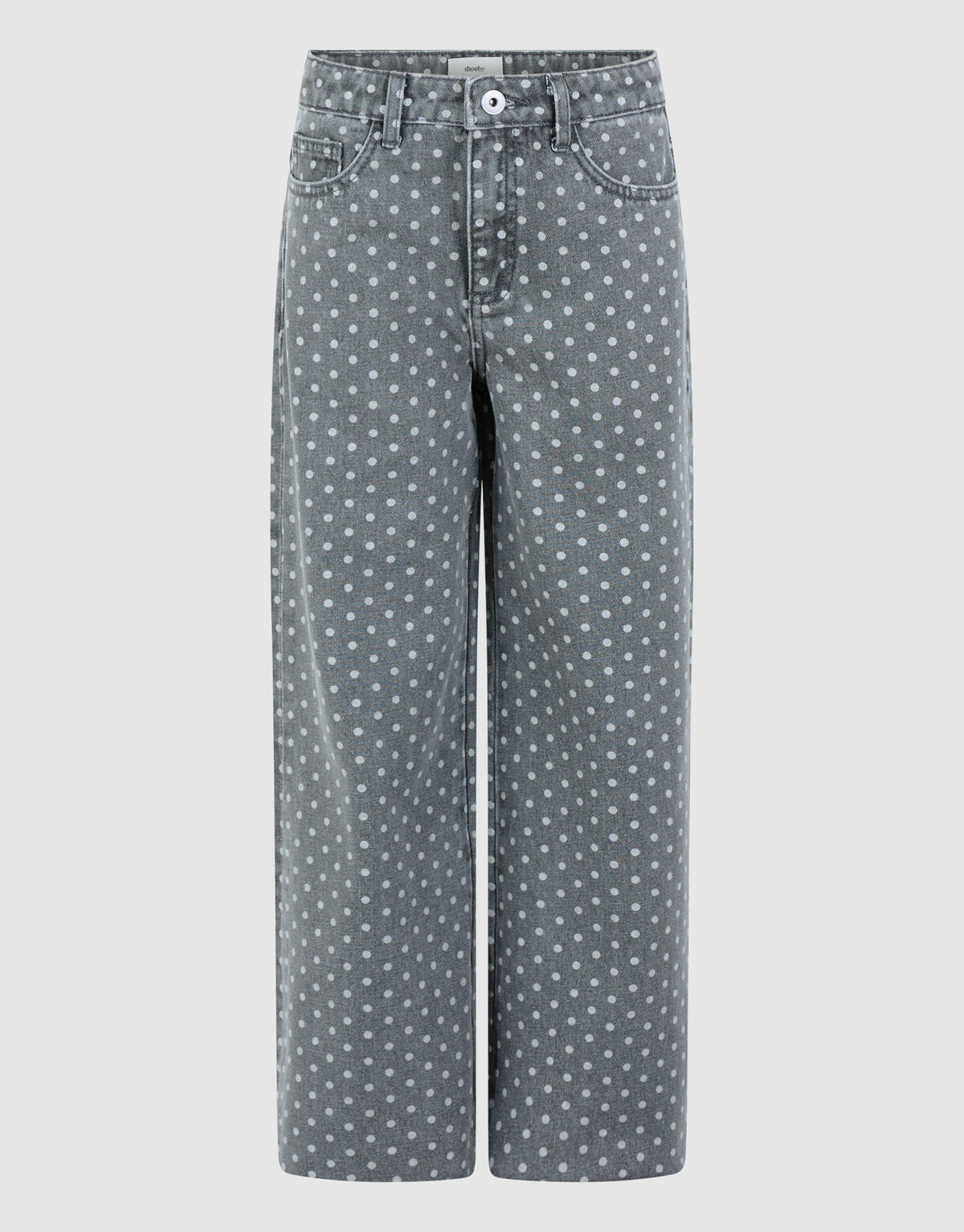 Wide Leg Fit Dot Jeans Grijs
