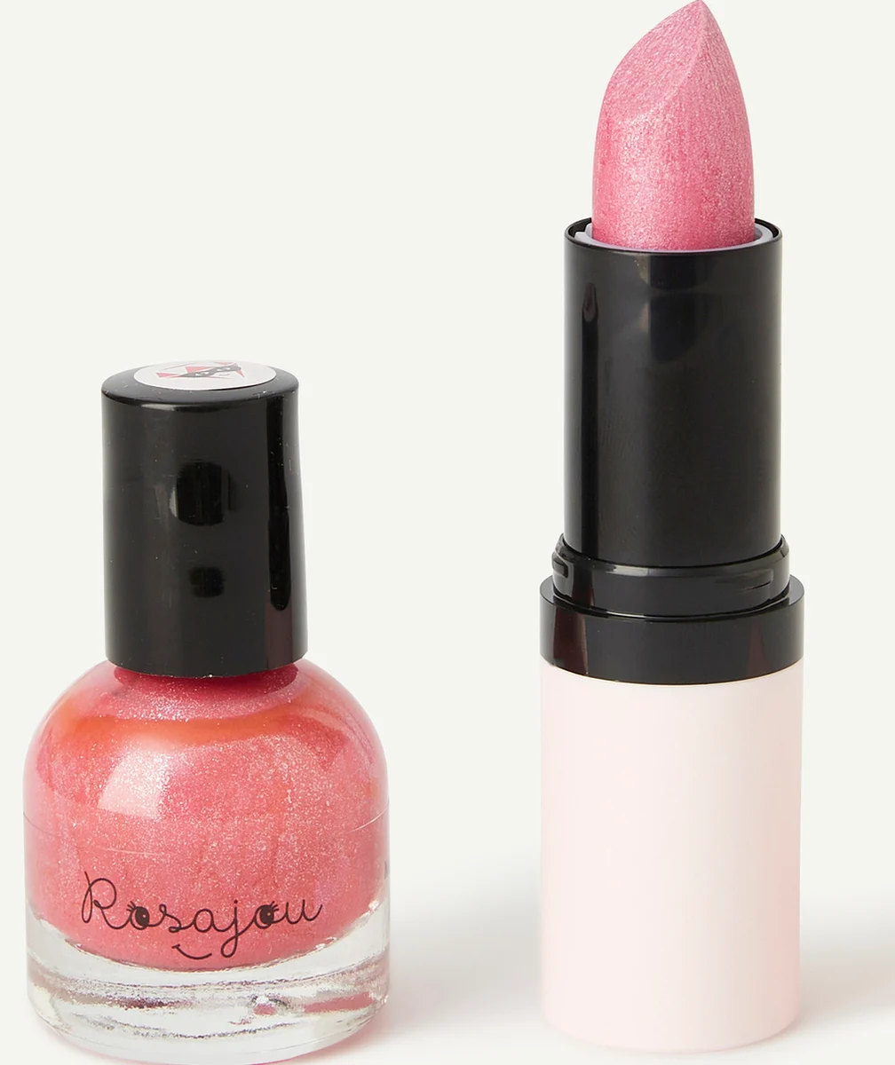 ROSAJOUROUGE À LÈVRES ET VERNIS ROSE RUBIS