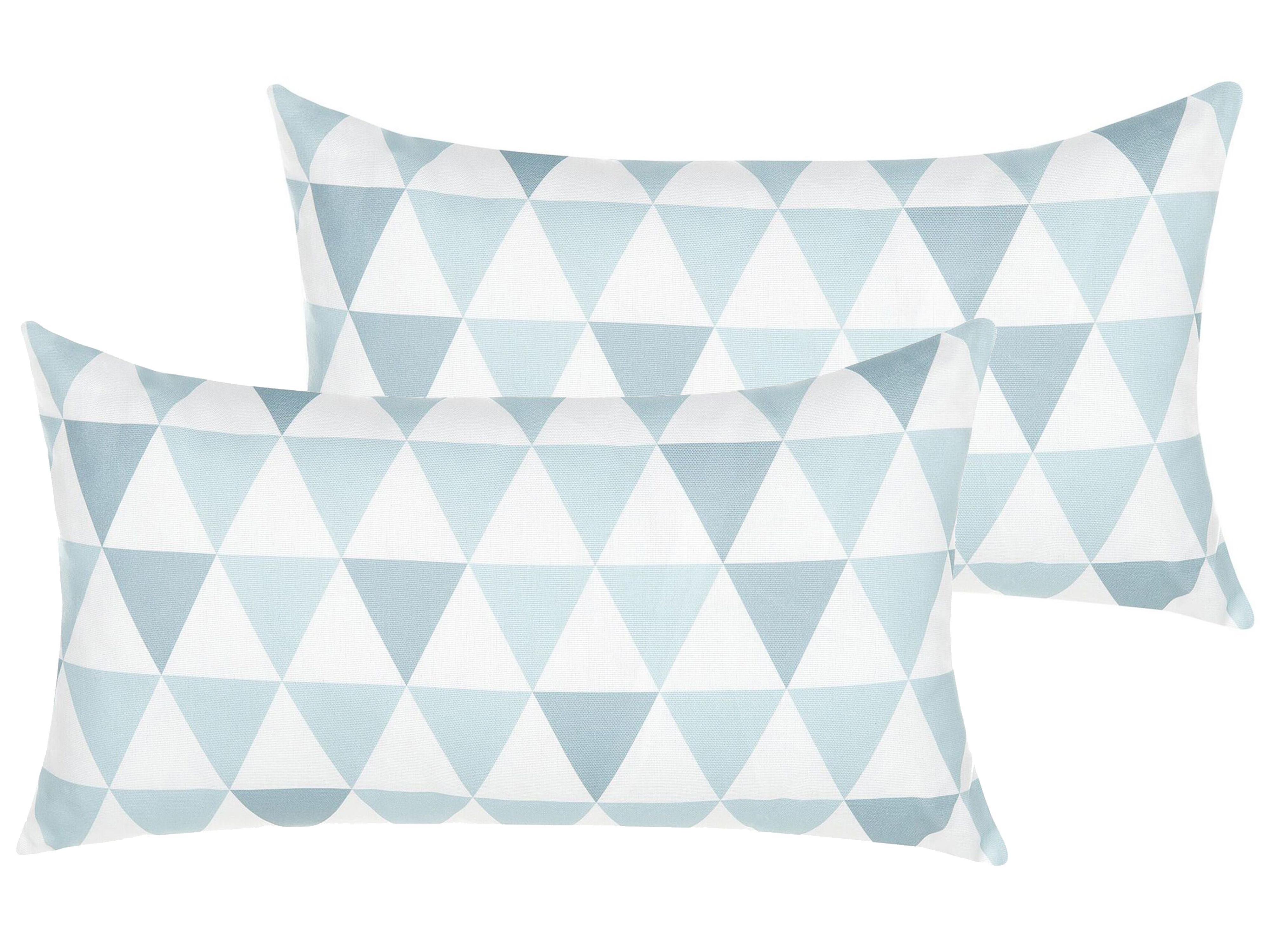 Set van 2 tuinkussens TRIFOS geometrisch patroon 40 x 70 cm Blauw