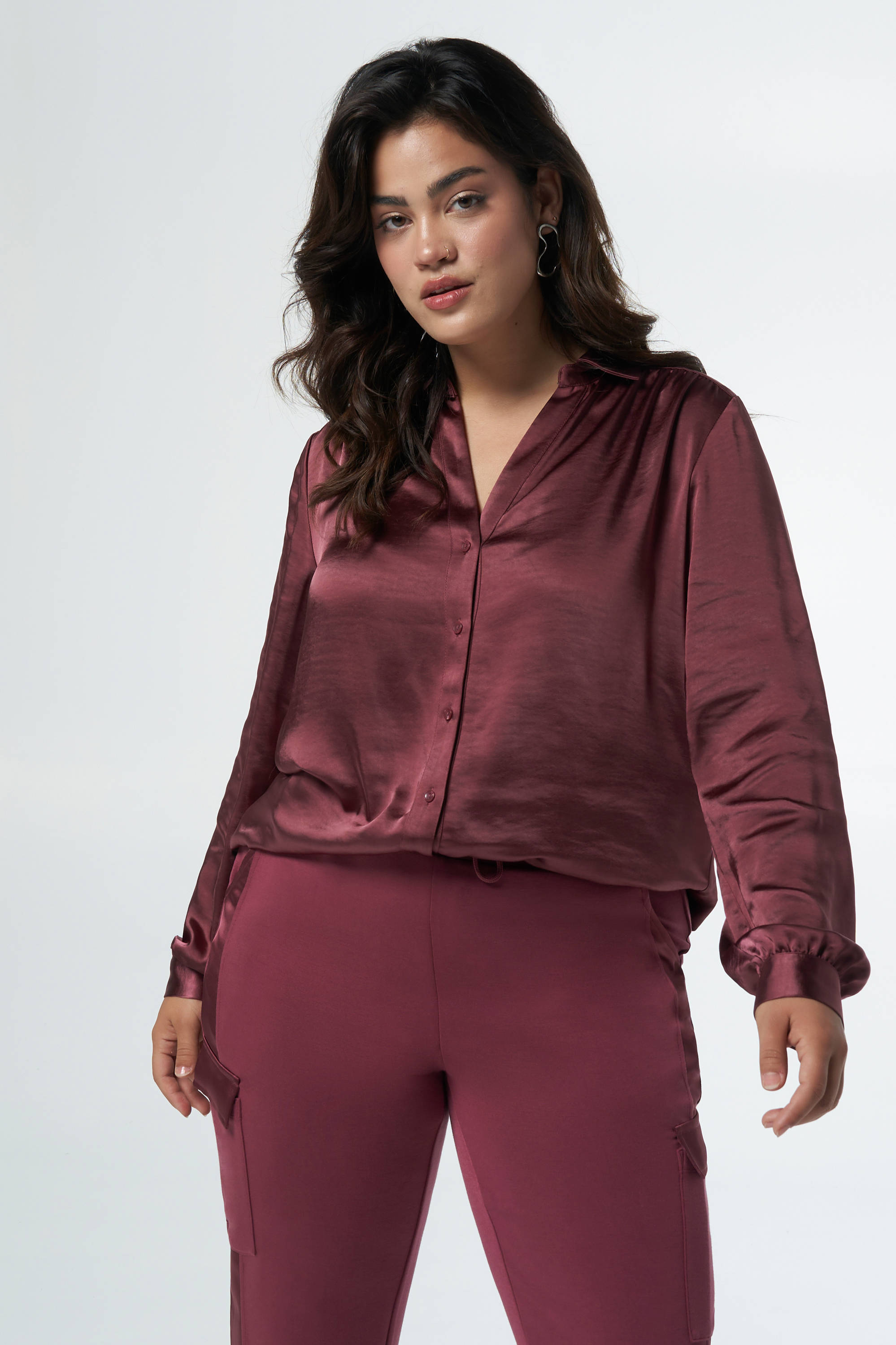 MS Mode blouse donkerpaars