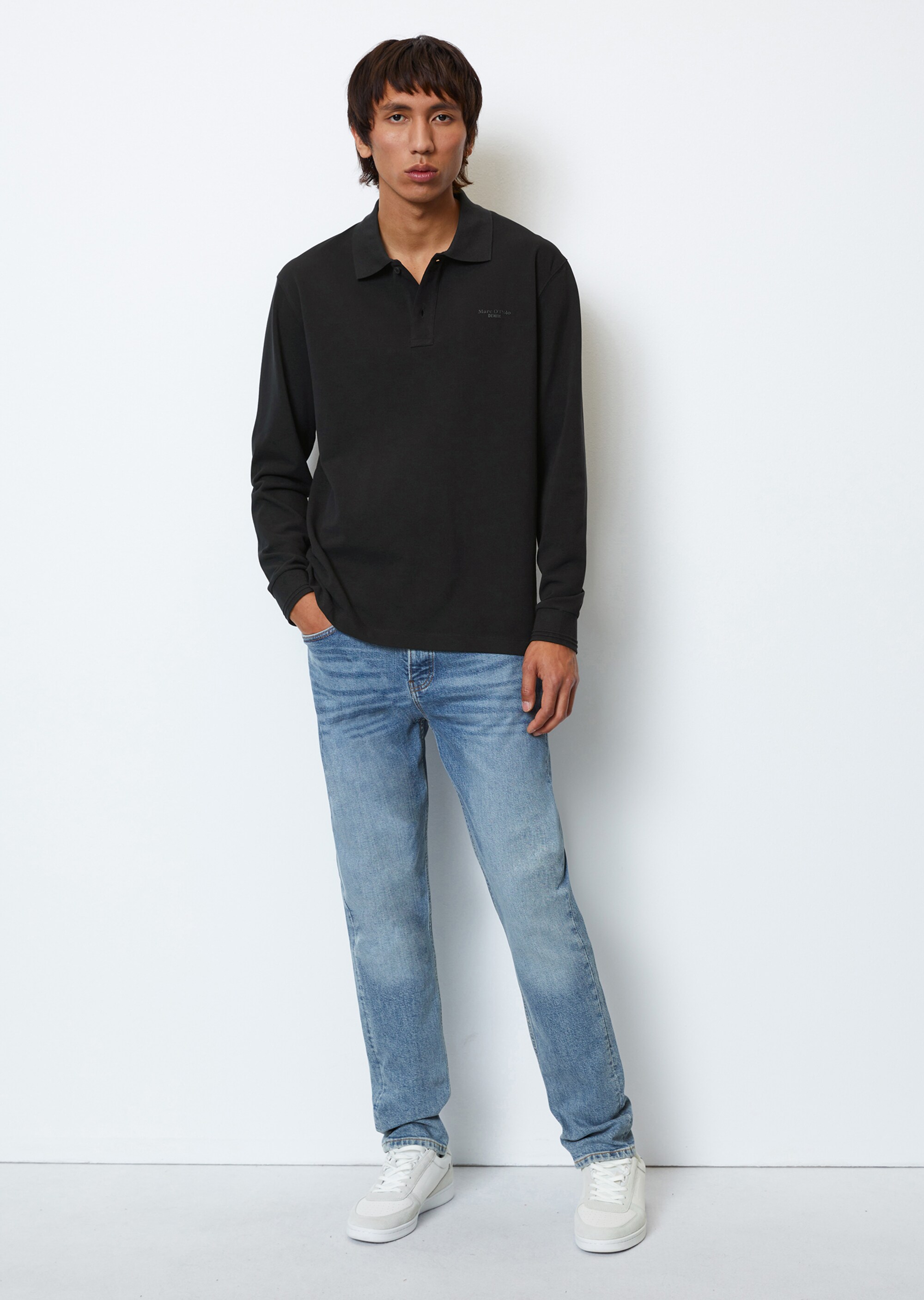 Langarm-Poloshirt Piqué regular aus Organic Cotton