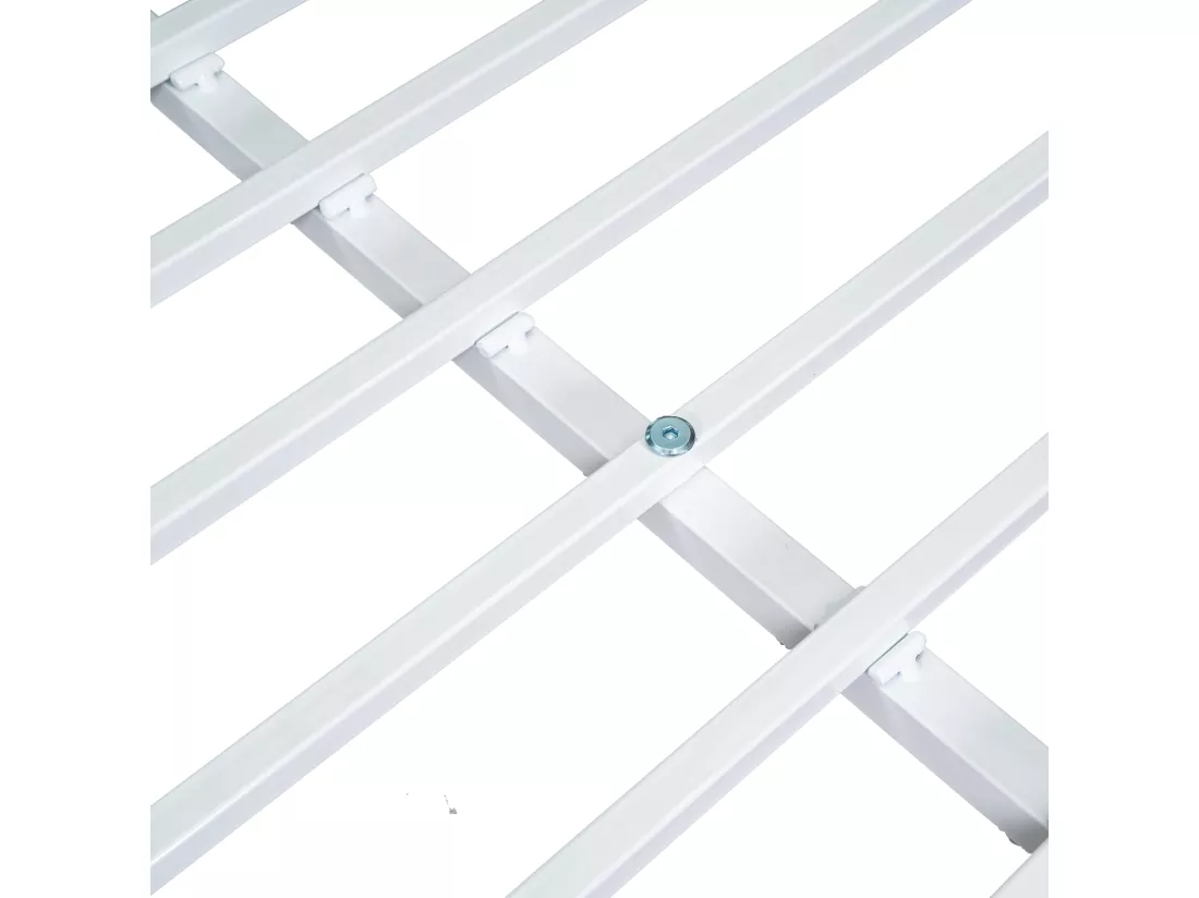 Lit superposé triple 3x90x200cm avec échelle et un plateau - cadre en métal - Blanc