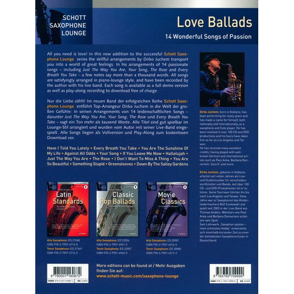 Schott Love Ballads A-Sax