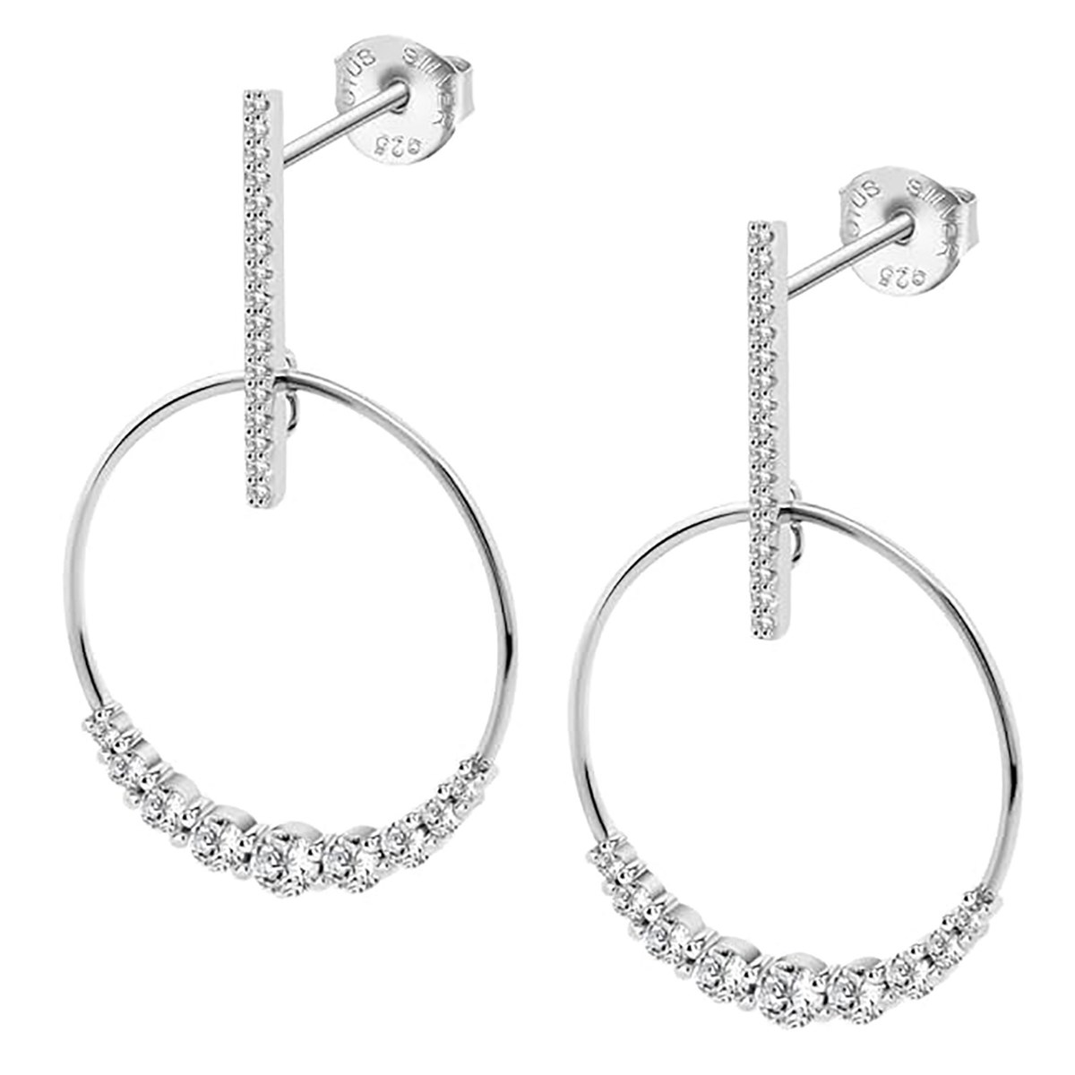 Boucles d'oreilles Lotus Siver cercle argent