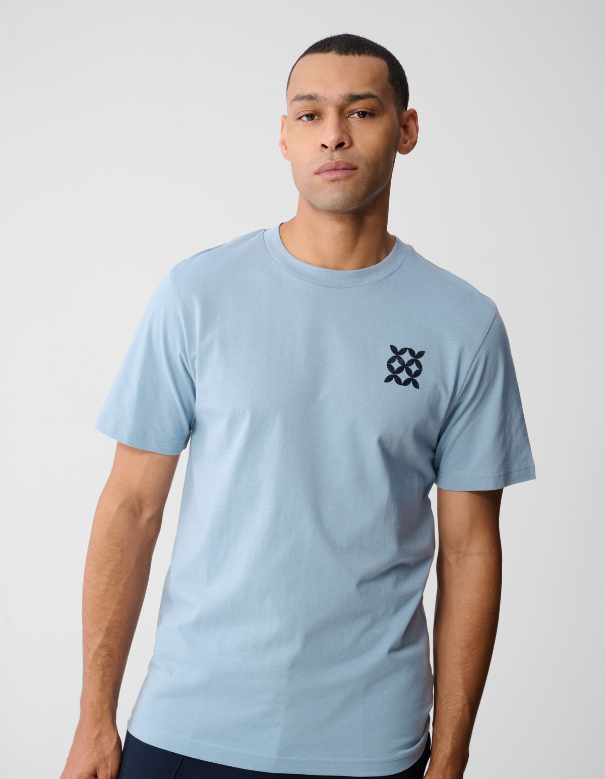 Striped Logo Artwork T-shirt Lichtblauw