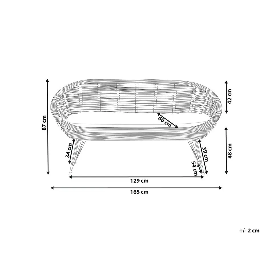 MARATEA - Tuinbank - Lichtbeige - Rotan