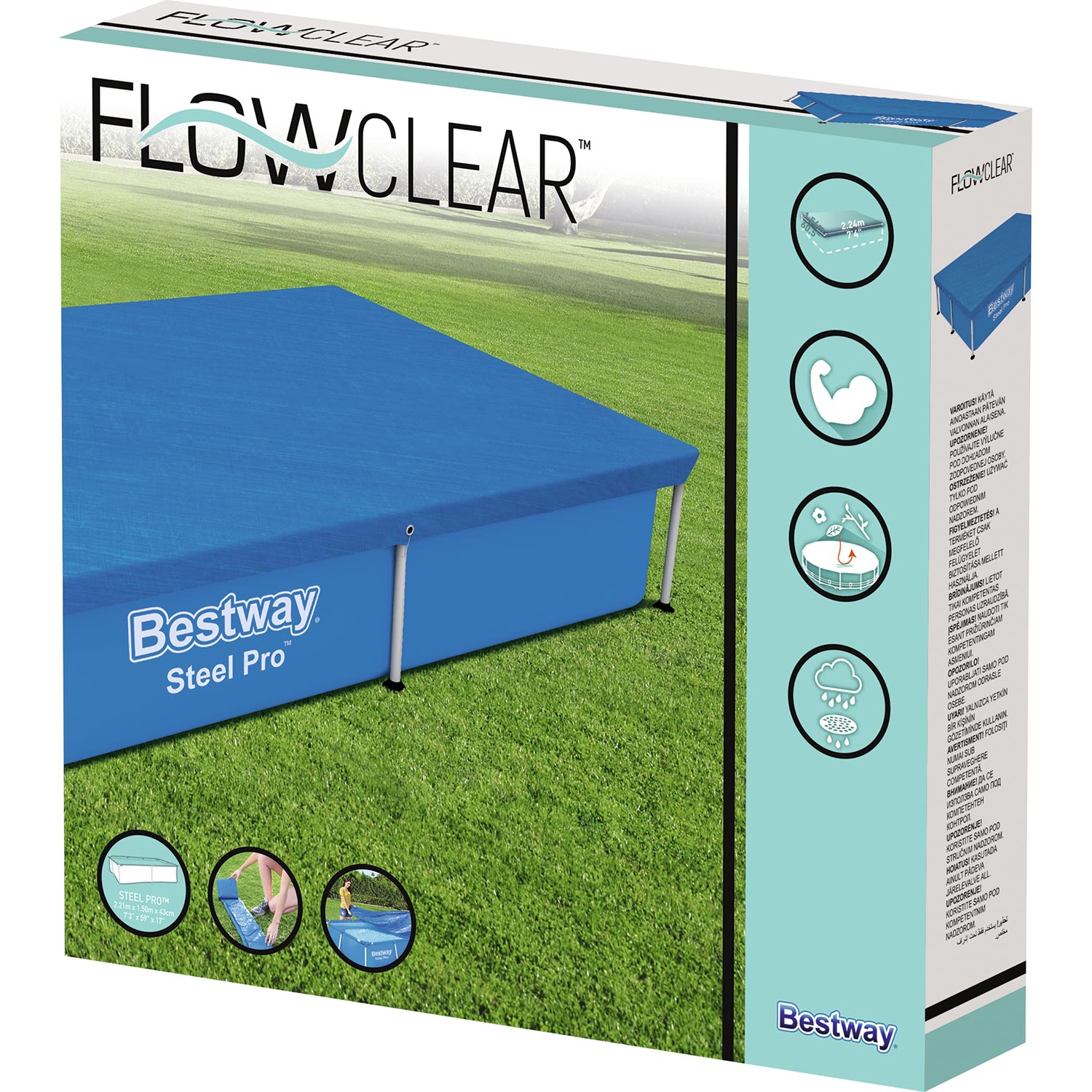 Cobertura para piscina Bestway Flowclear 221 x 150 cm