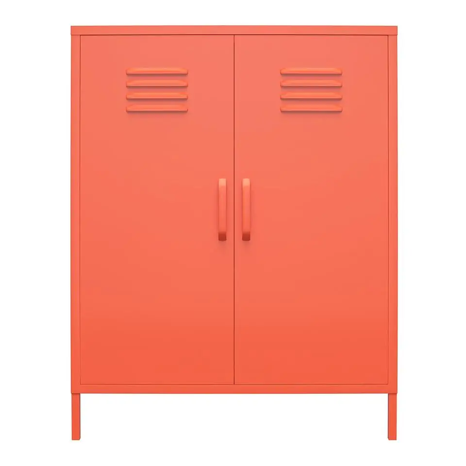 Cache - Kledingkast met 2 oranje metalen deuren