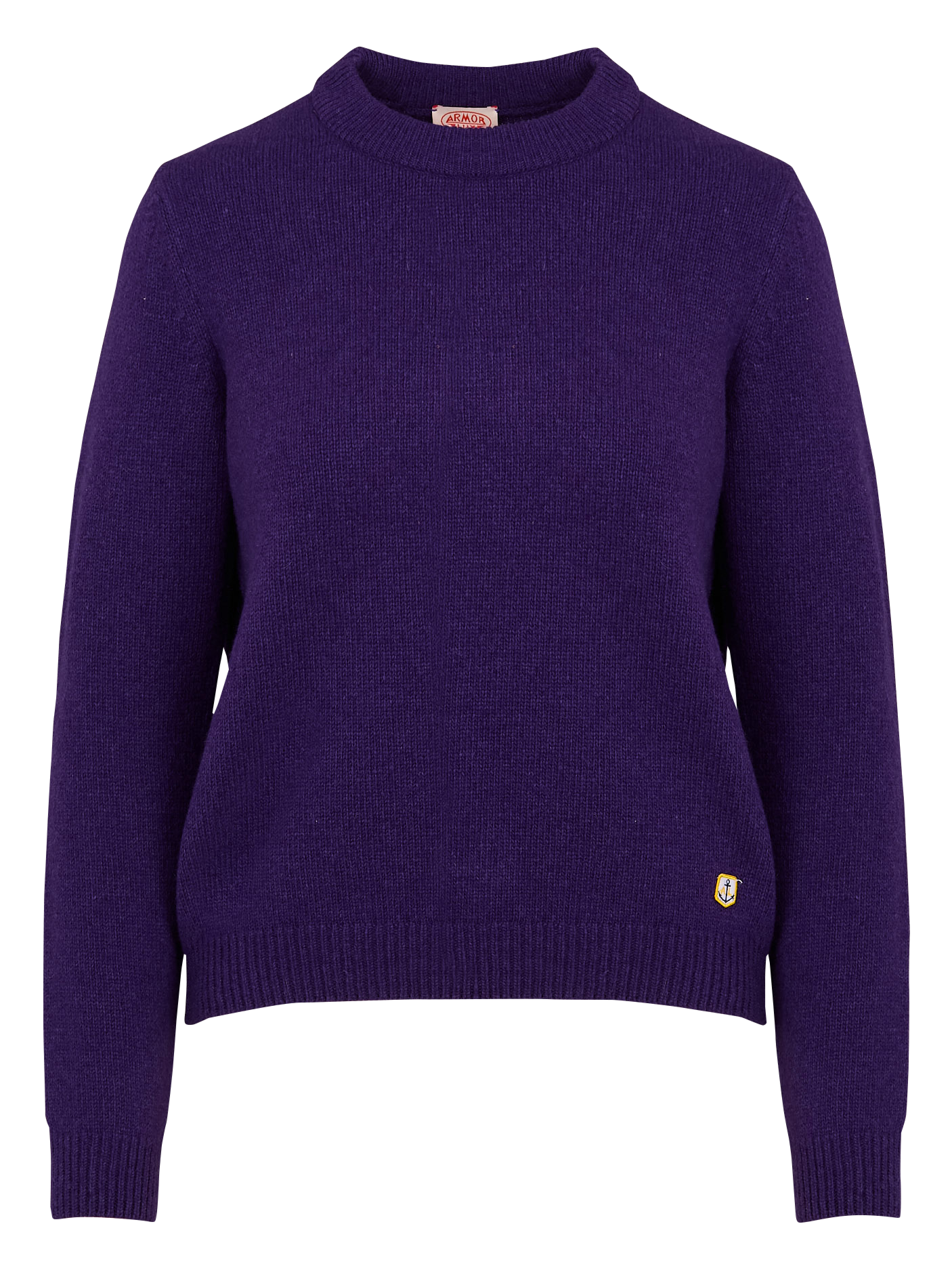 HERITAGE - Pull droite col rond en laine mélangée | Violet