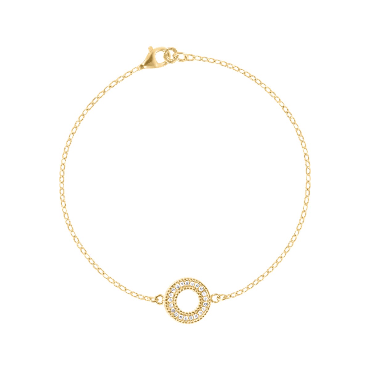 Bracelet plaqué or avec oxydes de zirconium