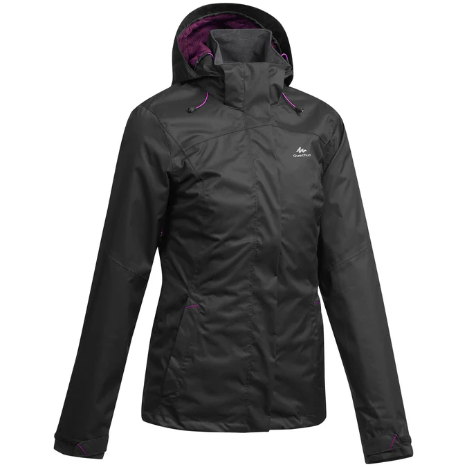 Decathlon Quechua - Jaqueta impermeável feminina Quechua para caminhadas em montanha MH100