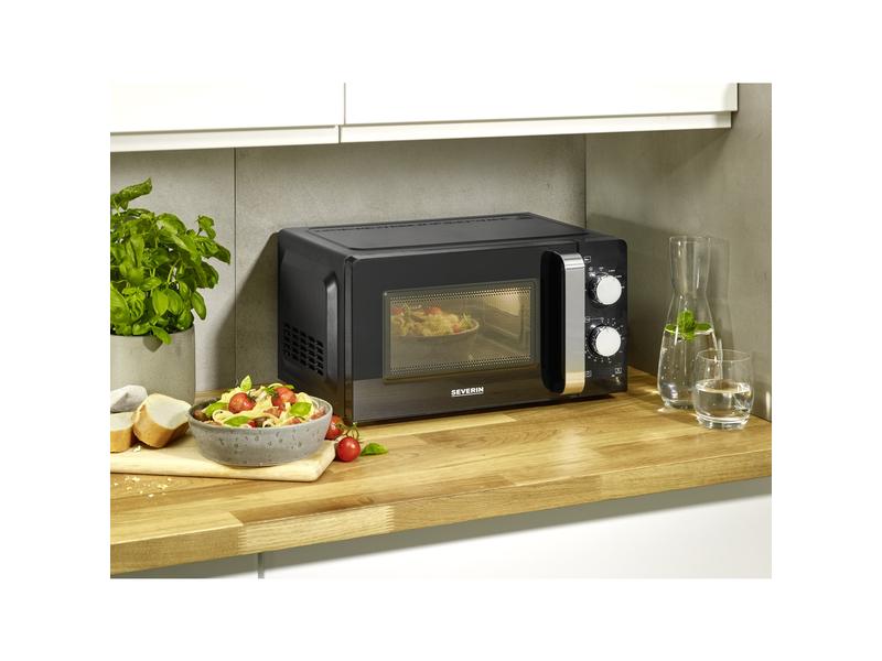 Severin Mikrowelle MW7886 Schwarz Mikrowelle mit einer Leistung von 700 Watt