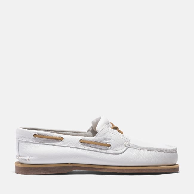 Scarpa da Barca in Pelle Classic da Uomo in                bianco