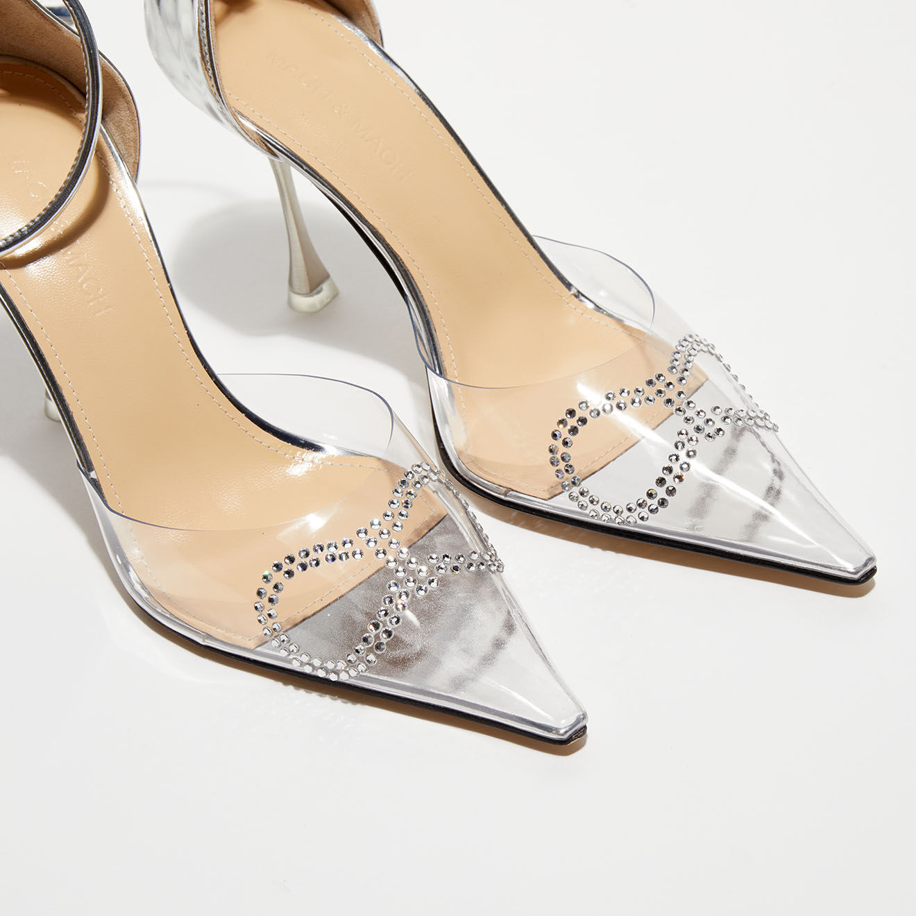 Mach & Mach Escarpins à Strass Lizzy argentés - Talon 9,5 cm