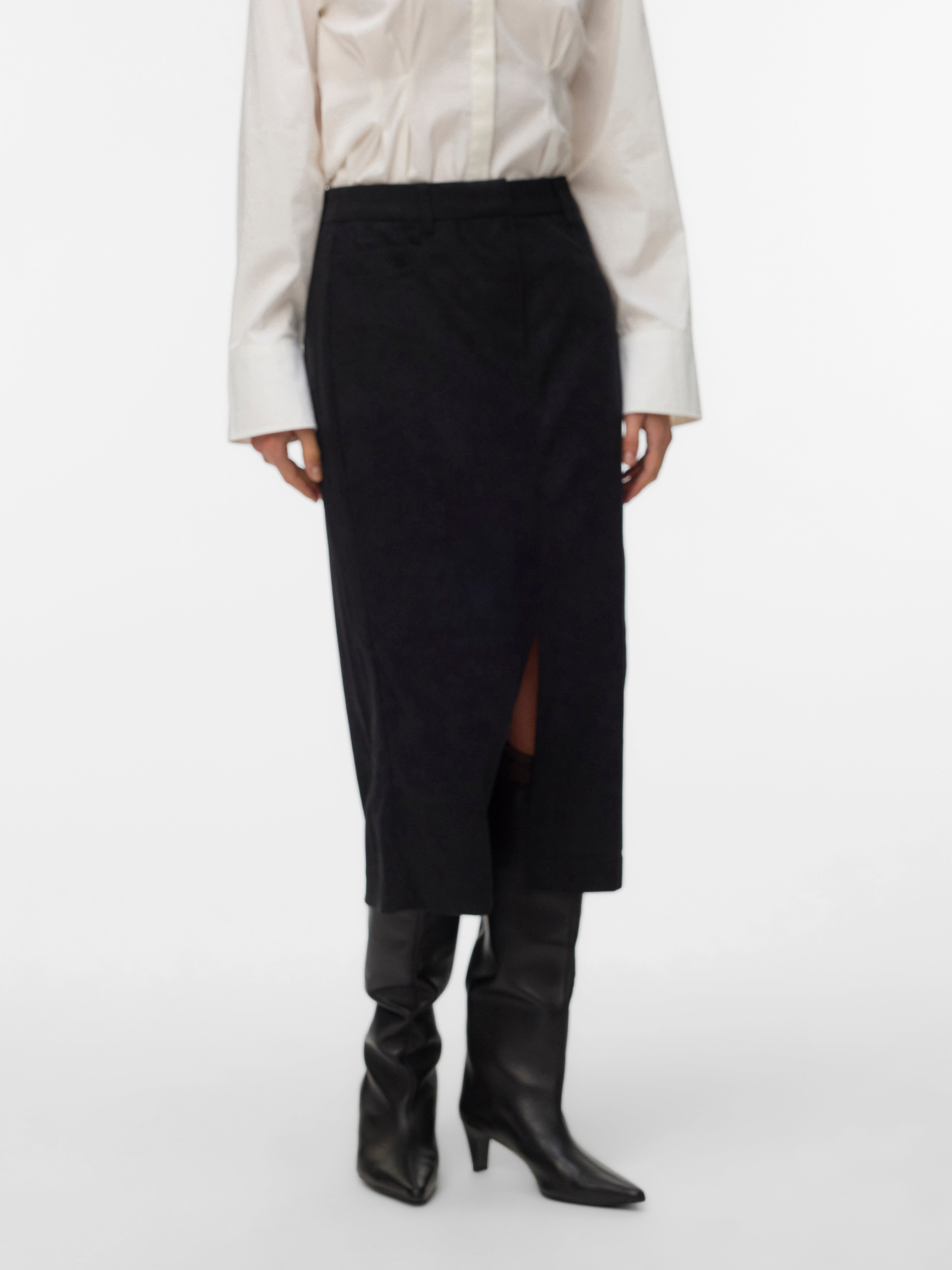 VMVILJA Corduroy High waist Midi-rok