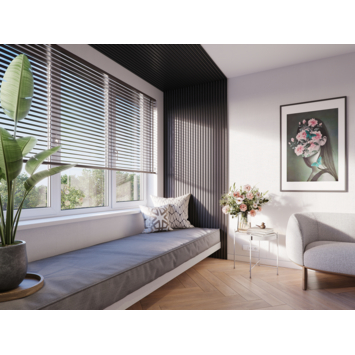Lattenwand Decowall Acoustic zwart 260x30cm,2 stuks (1.56m2)