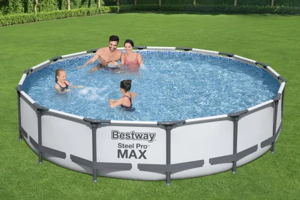 Bestway Steel Pro 56595, 10220 L, Indrammet pool, Blå, Grå, 37,3 kg