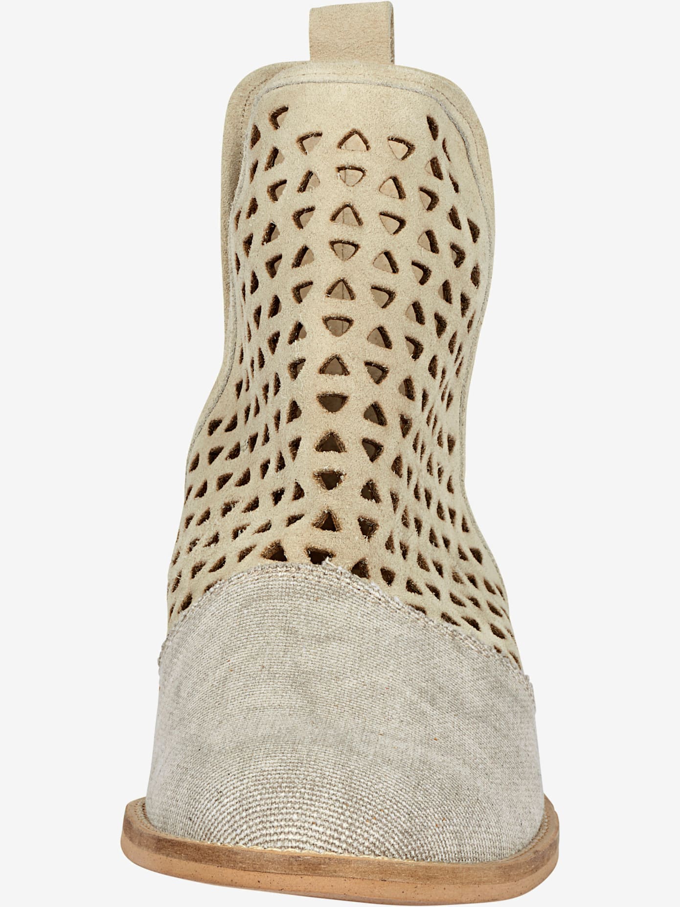 Bottines cuir nappa vachette et textile