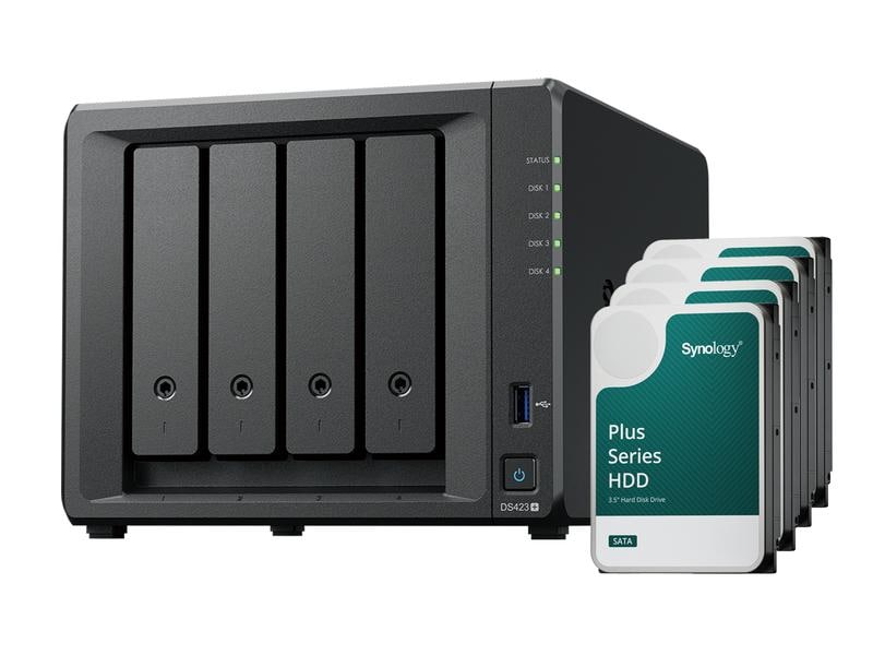 Synology NAS DiskStation DS423  4-bay Synology Plus HDD 16 Kompakte Speicherlösung mit vier Einschüben für 100% Datenkontrolle