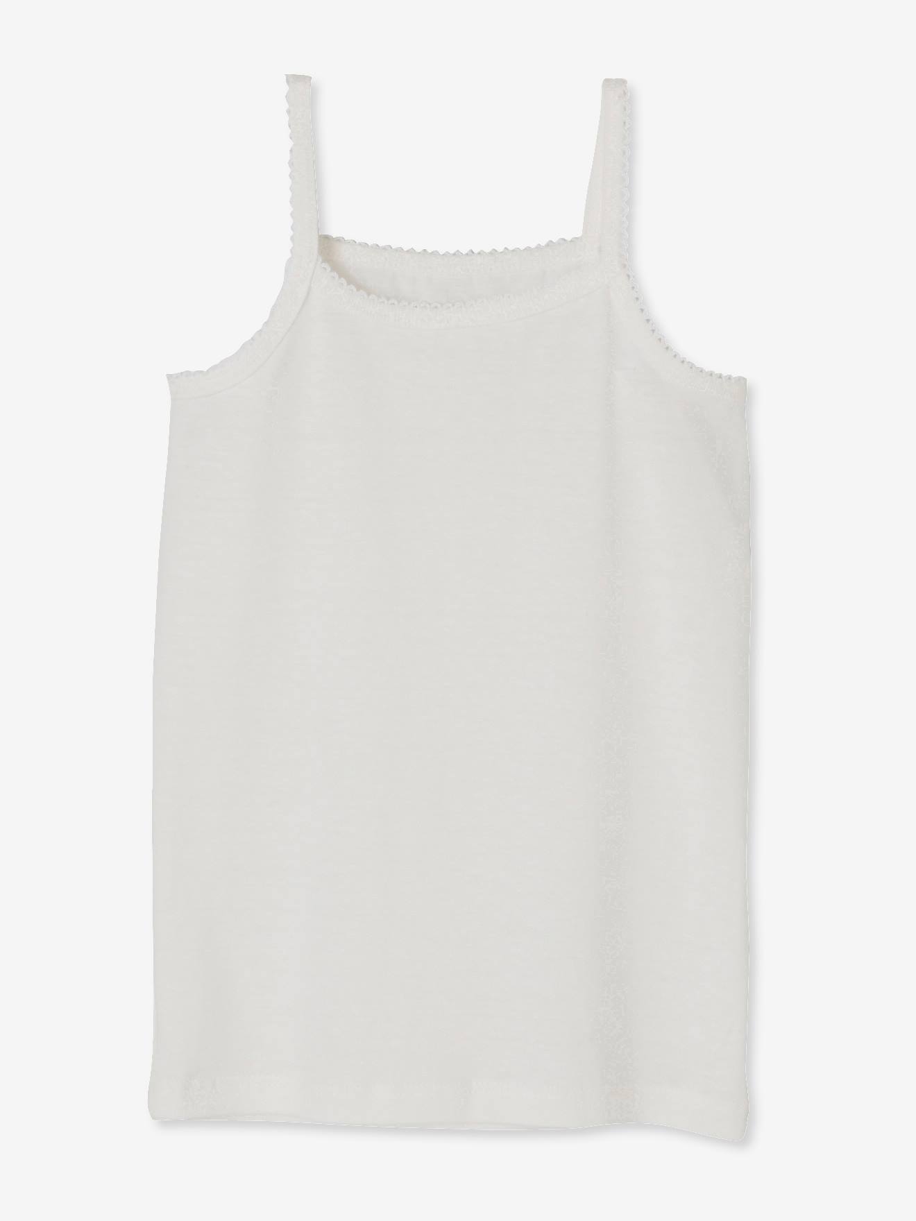 Conjunto de 4 regatas brancas para meninas