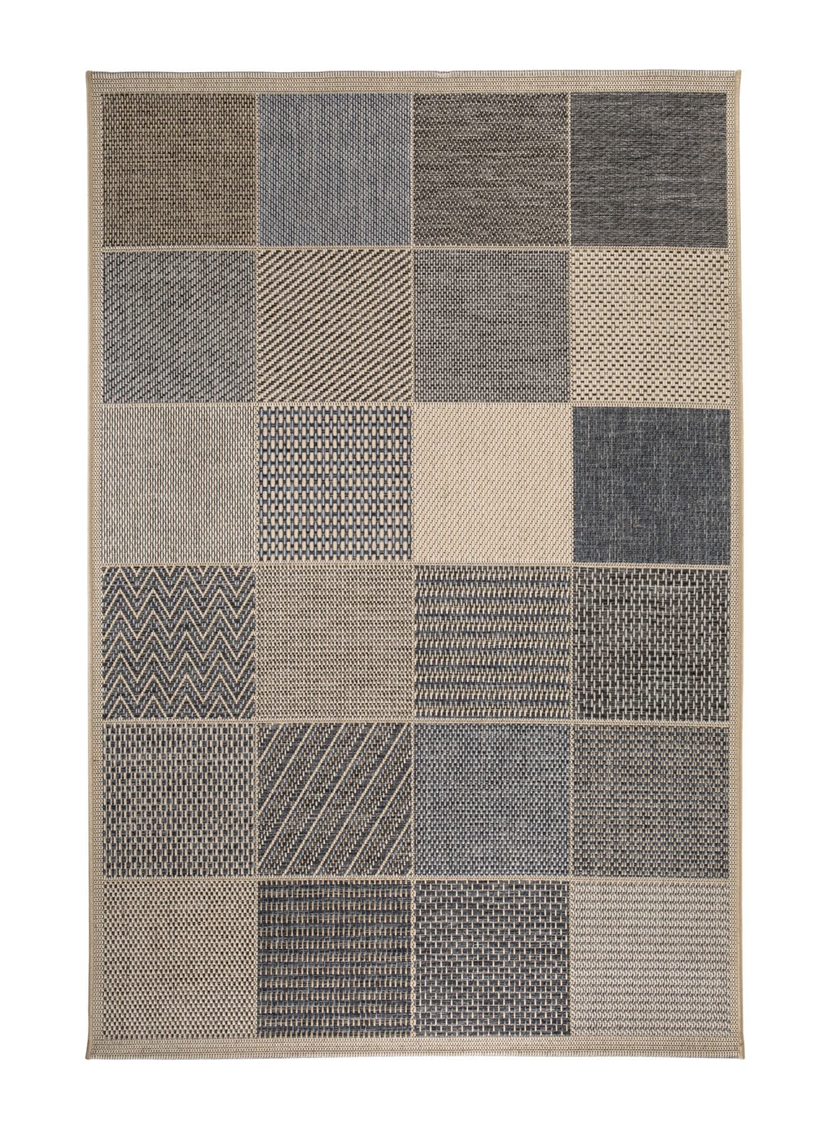 Outdoorteppich CLYDE 80 x 200 cm beige/blau