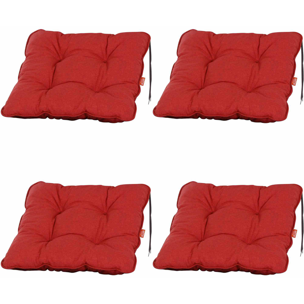 4-teiliges Sitzkisen-Set SIRIUS - rot - 42x42 cm