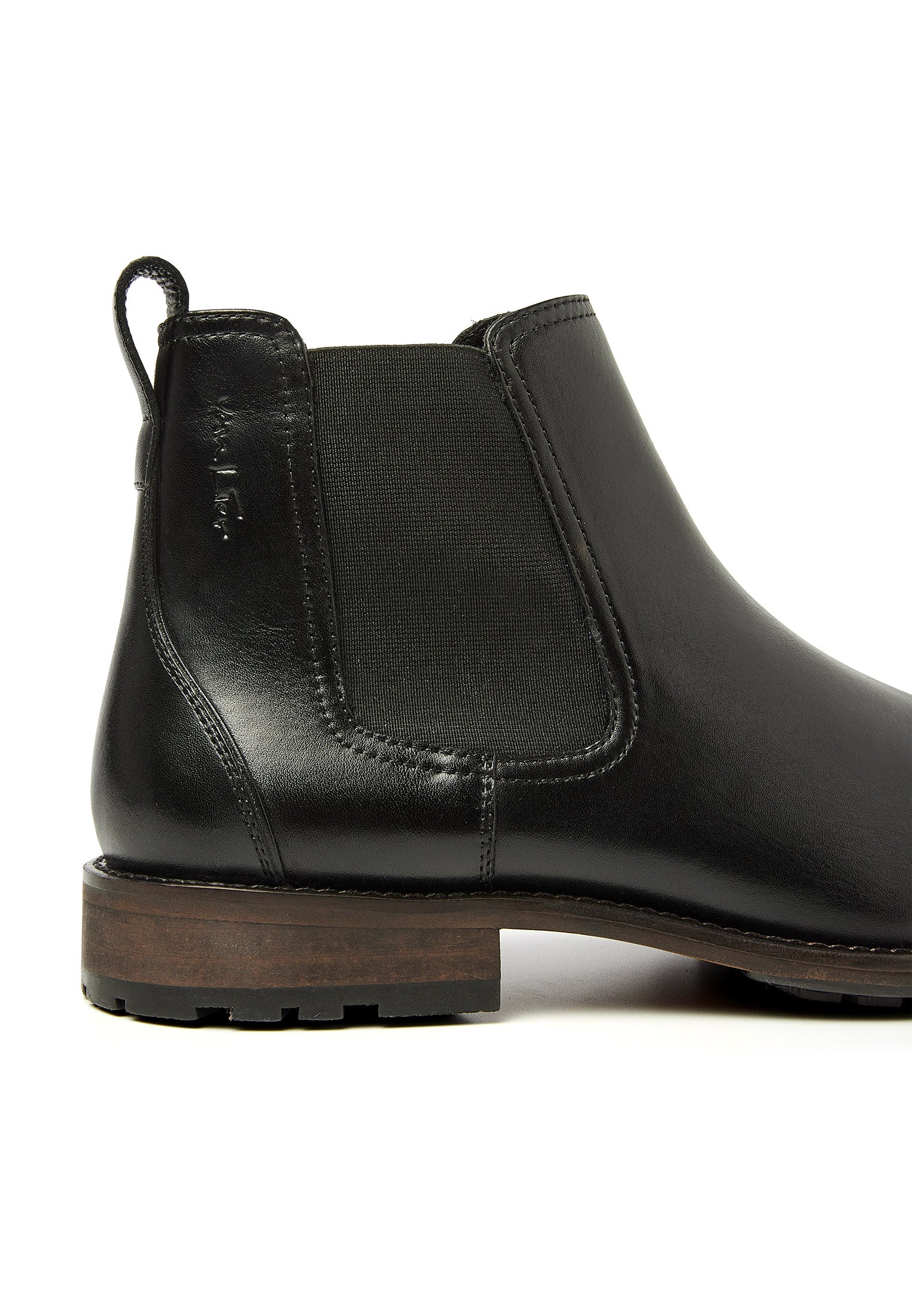 Zwart gladleren Montana chelsea boot