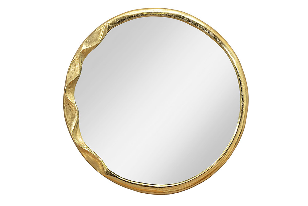 Runder Wandspiegel ABSTRACT 55cm gold Metall handmade