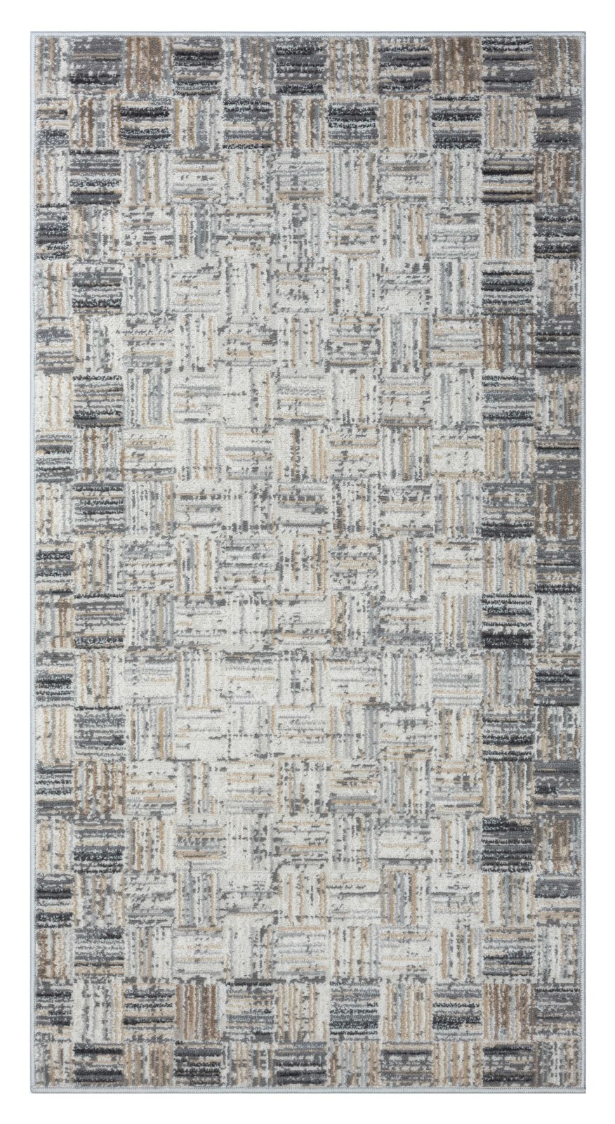 Teppich MY MOOD - creme-hellgrau - 80x150 cm