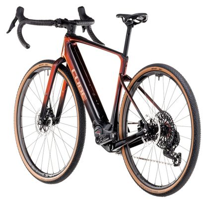 Vélo de Gravel Électrique Cube Nuroad Hybrid C:62 SLT 400X Sram Force eTap AXS/Sram XX SL Eagle AXS 12V 400 Wh 700 mm Violet Orange Solareclipse 2025