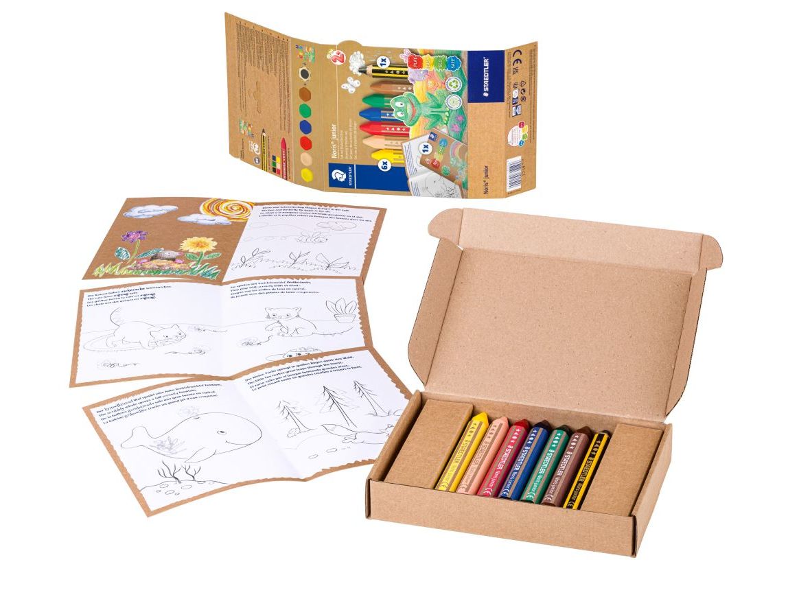 CONJUNTO COLORIR STAEDTLER NORIS JUNIOR 6 LAPIS CERA