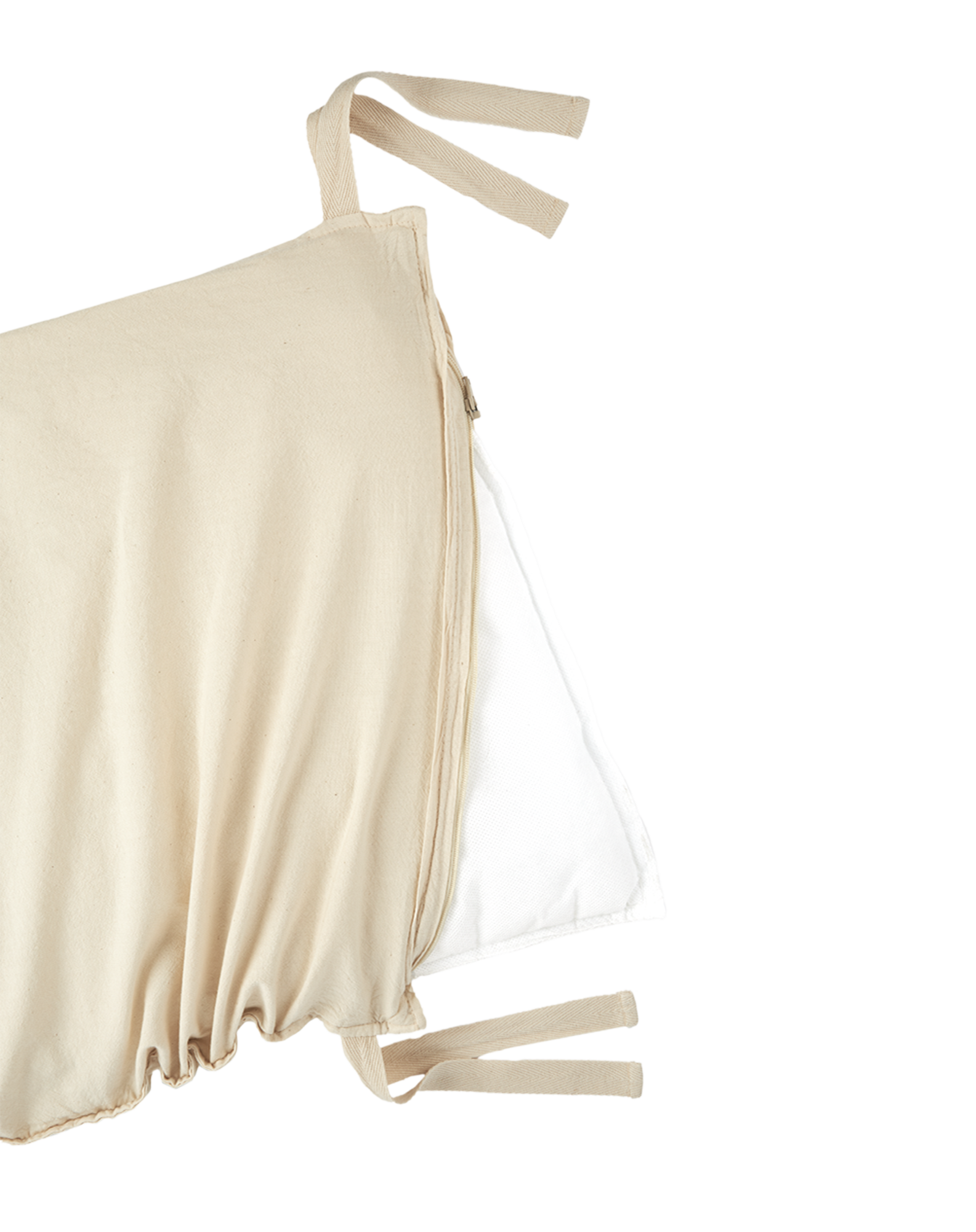 Tour de lit déhoussable wabi-sabi en coton lavé | Blanc