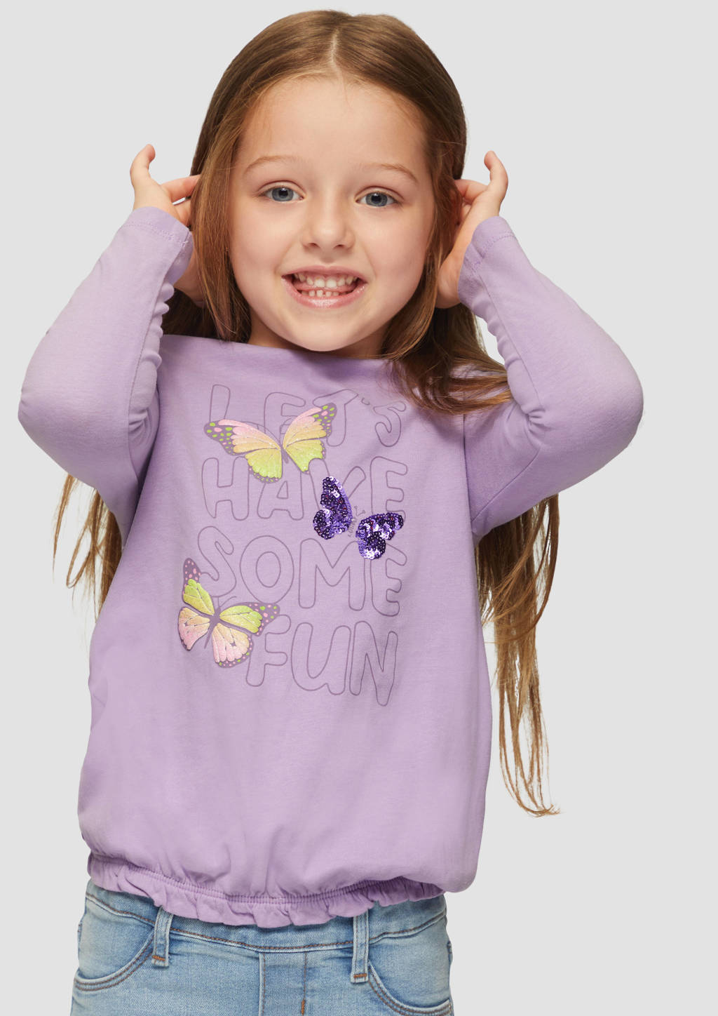 s.Oliver longsleeve met printopdruk lila