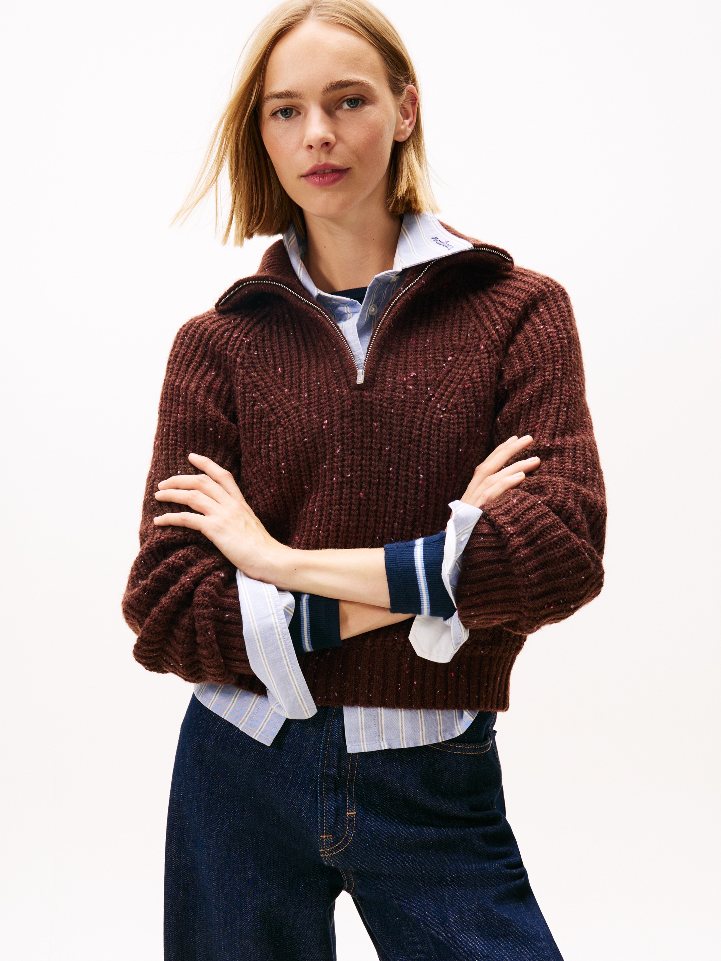 Tommy Jeans Troyer »TJW NEP 1/4 ZIP SWEATER«