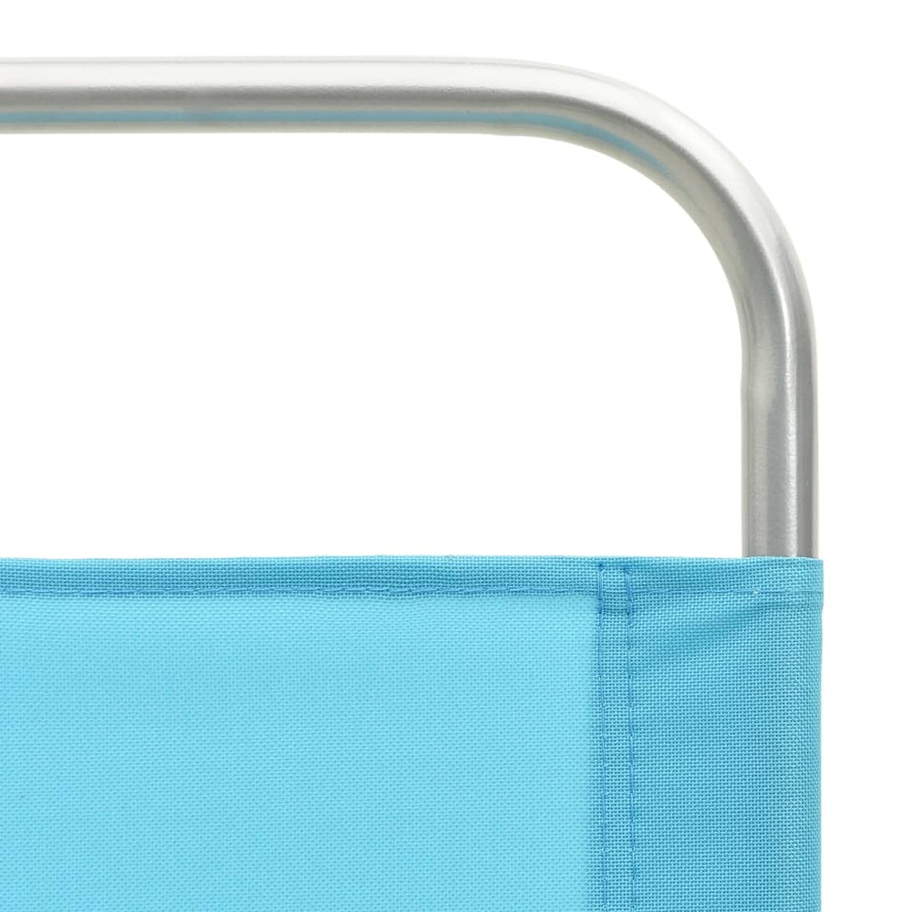 Chaises de plage pliables 2 pcs turquoise tissu