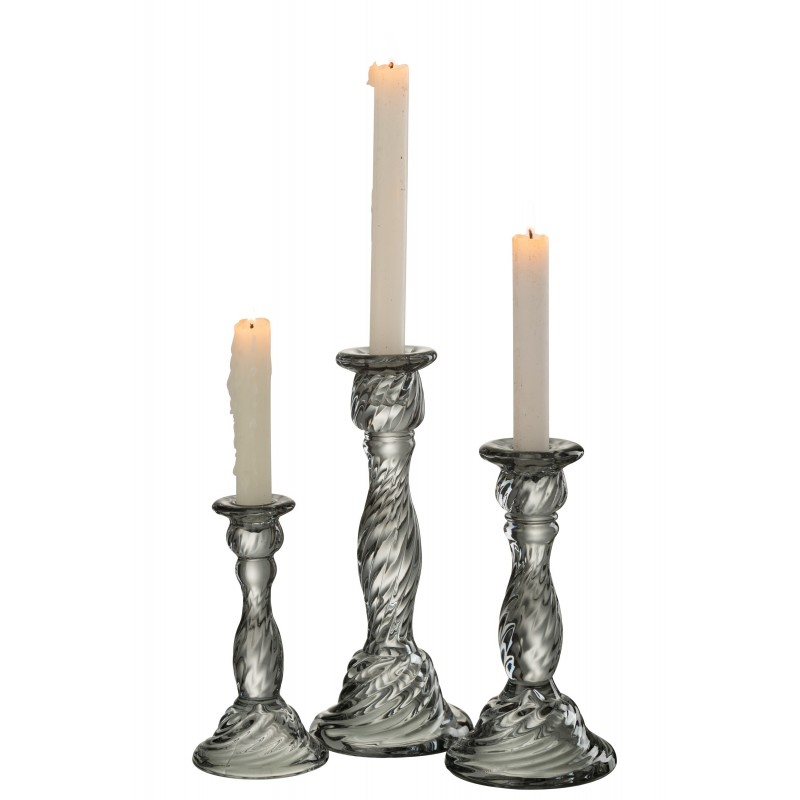 Chandelier en verre gris 11x11x24cm