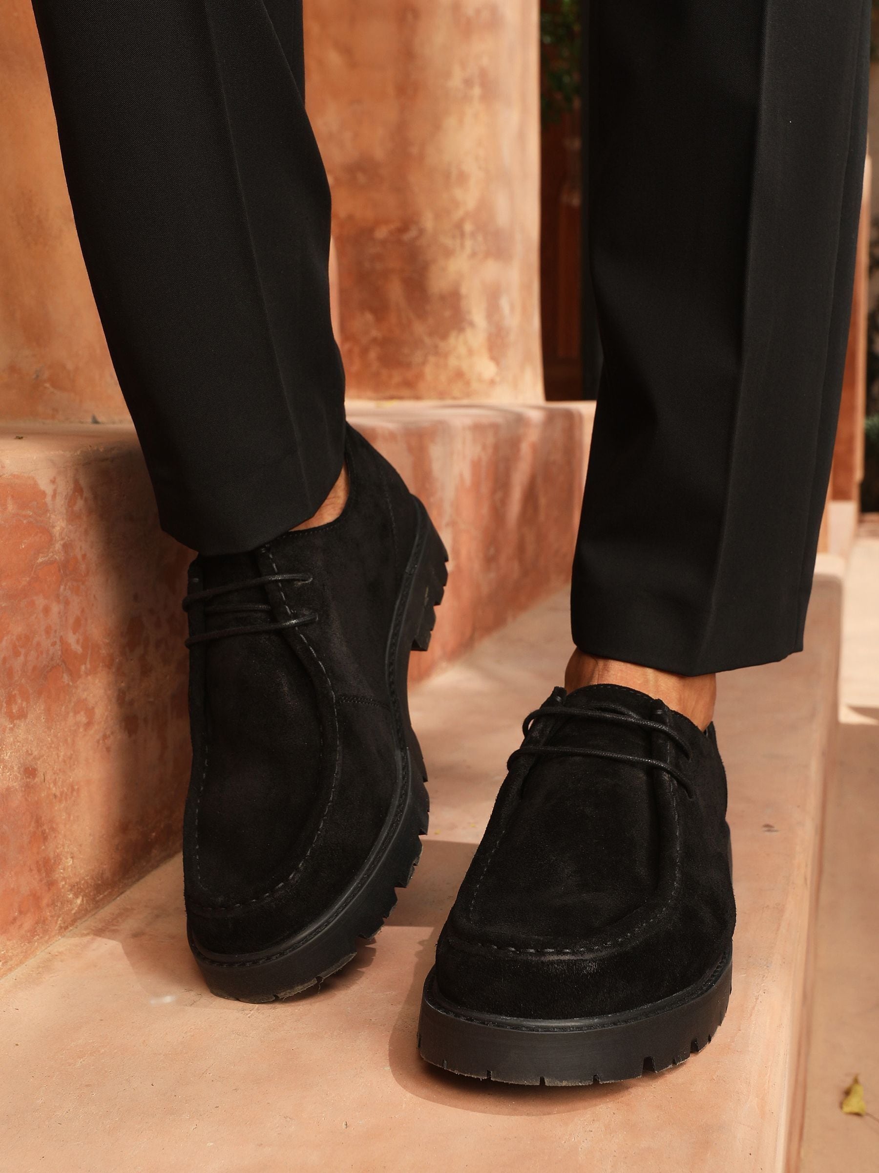 Zwart - Off The Hook Jovi Casual Lace-Up Suede Leather Boat Shoes