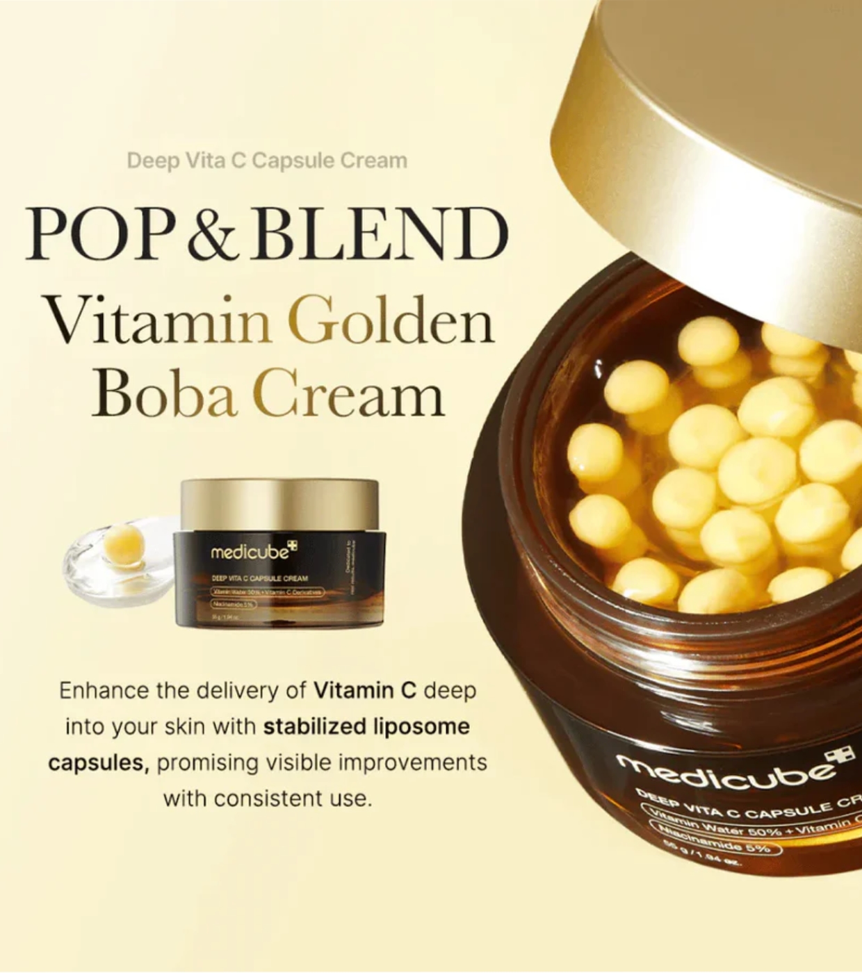 Medicube - *Deep Vita C* - Creme facial iluminador Deep Vita C Capsule Cream
