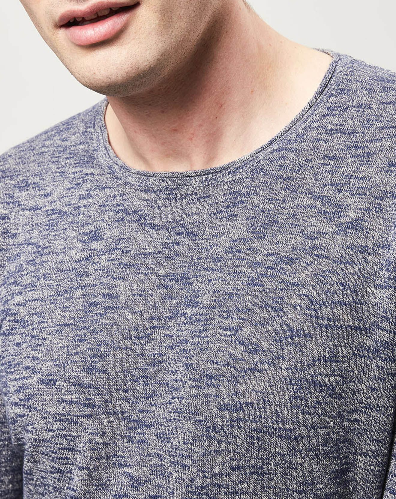 Hartford Pull en Lin & Coton Crew bleu/beige