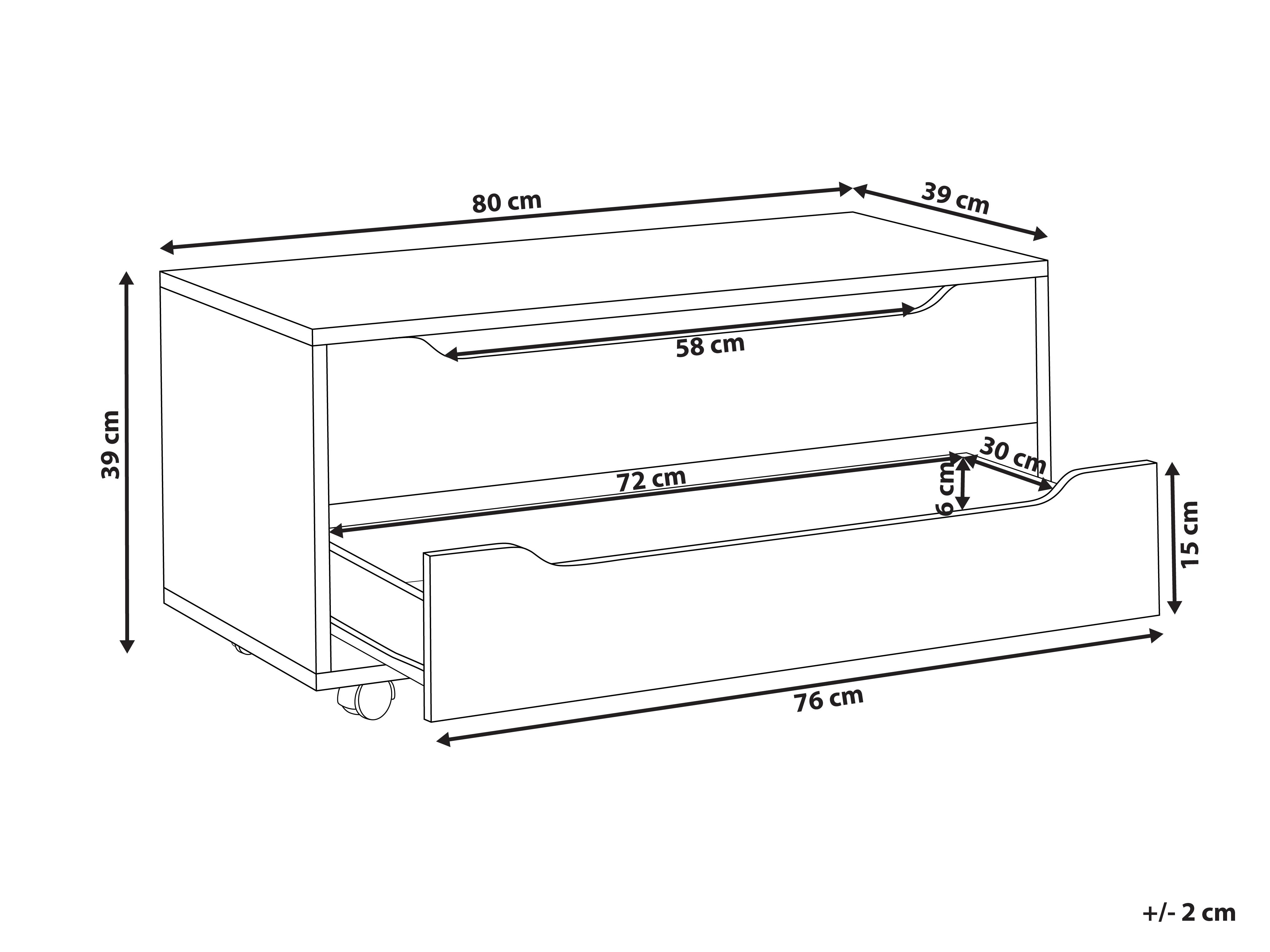 Badkamermeubel OSASCO met wielen 80 cm Wit