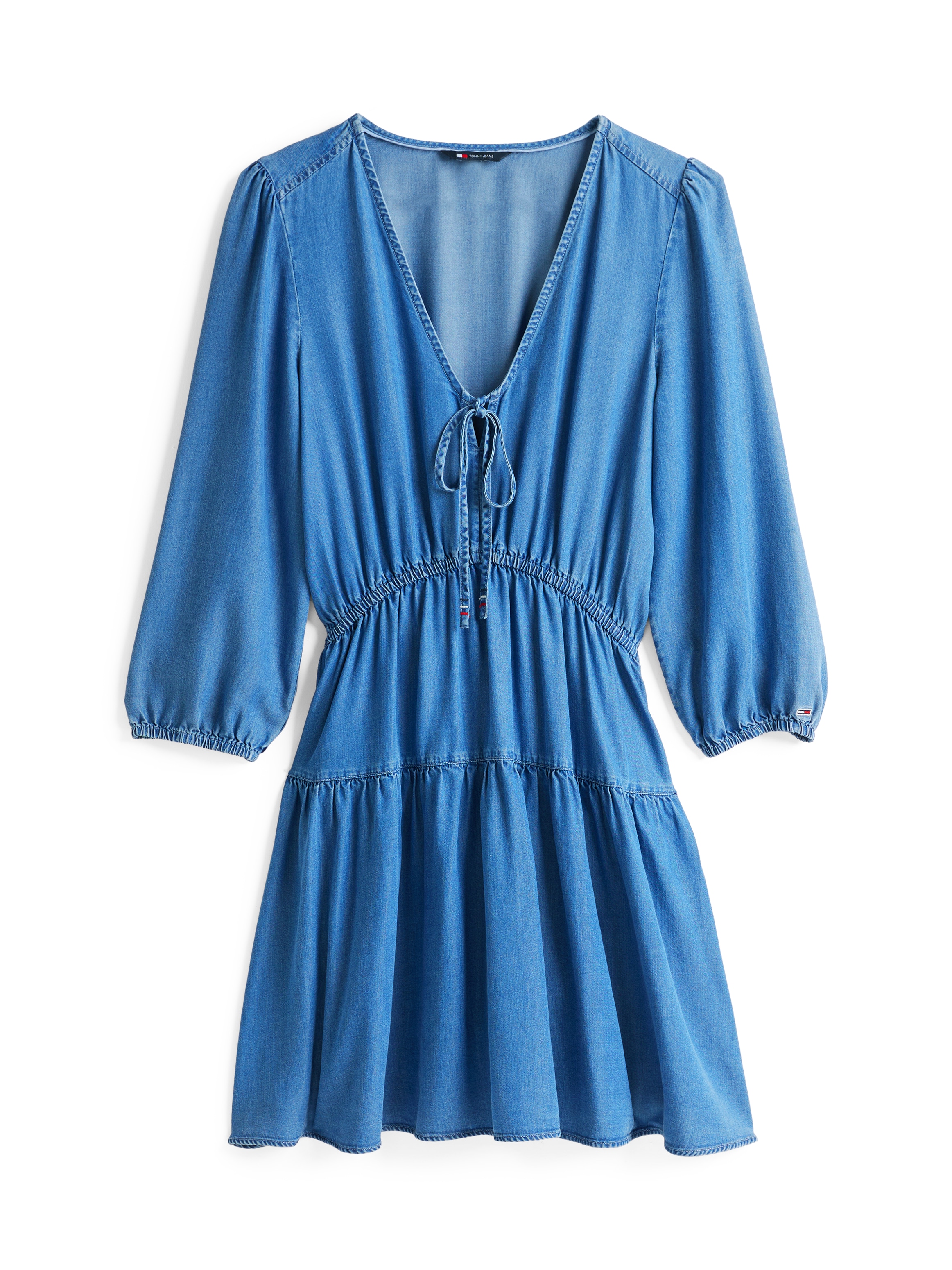 Tommy Jeans Blusenkleid »TJW CHAMBRAY MINI DRESS EXT« mit Volant, in Mini-Länge
