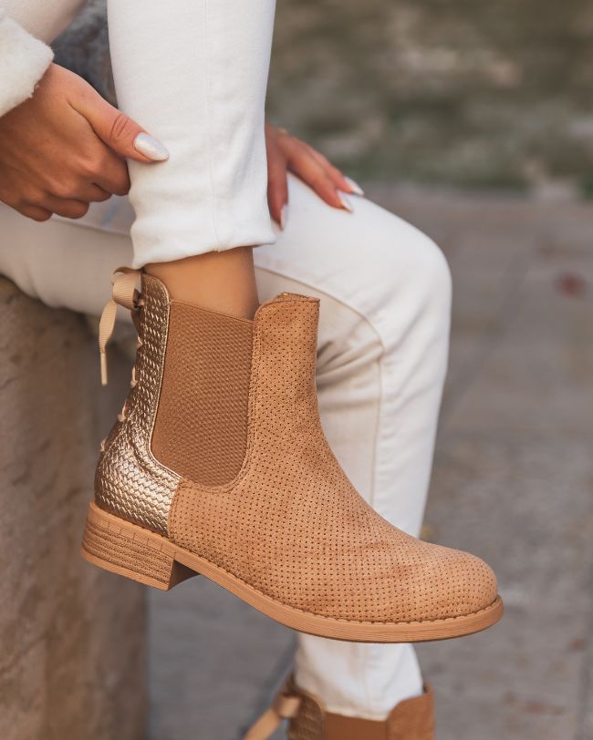 Bottines femme camel chelsea - Lya