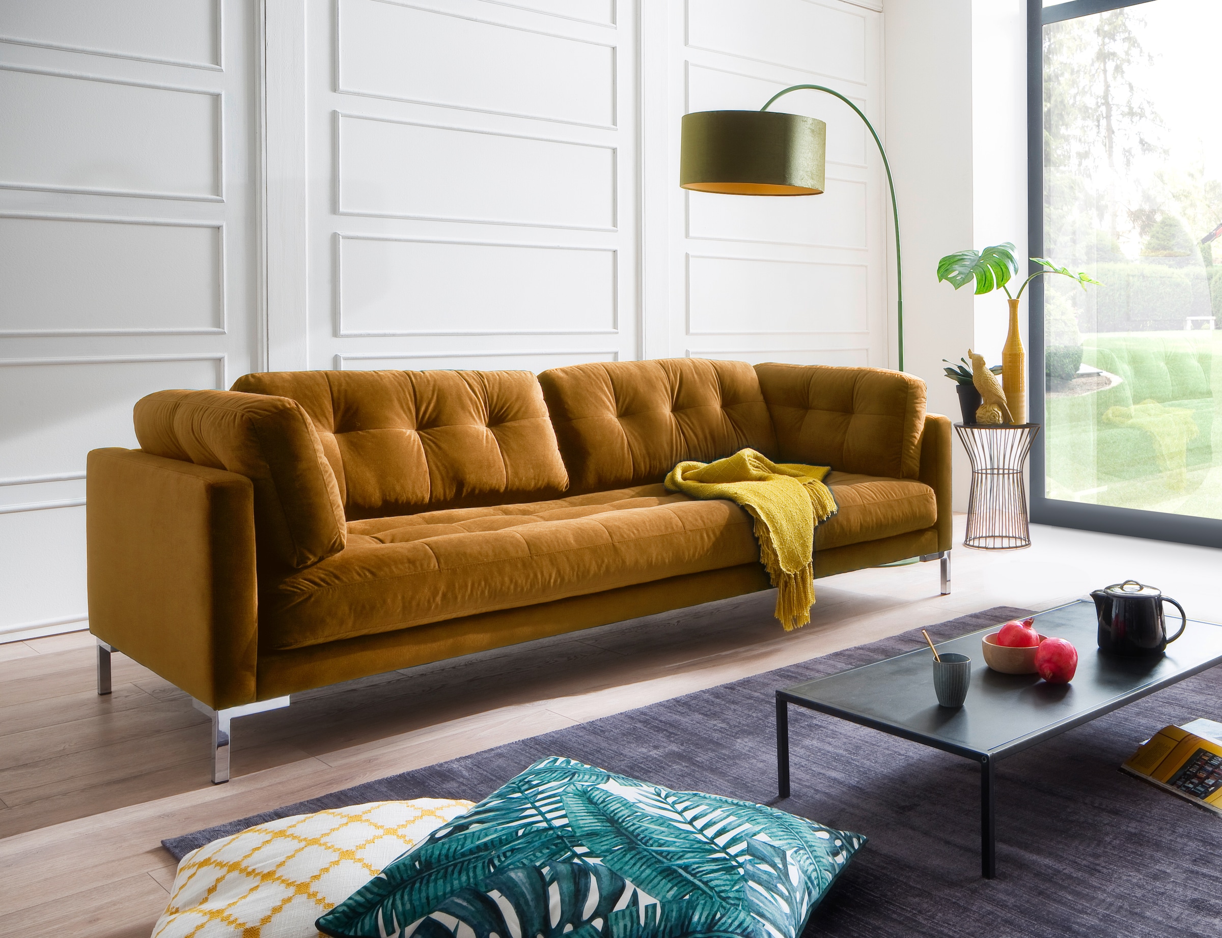 Trends by HG 3-Sitzer »Landau« in Cord-Stoff mit Metallfuss