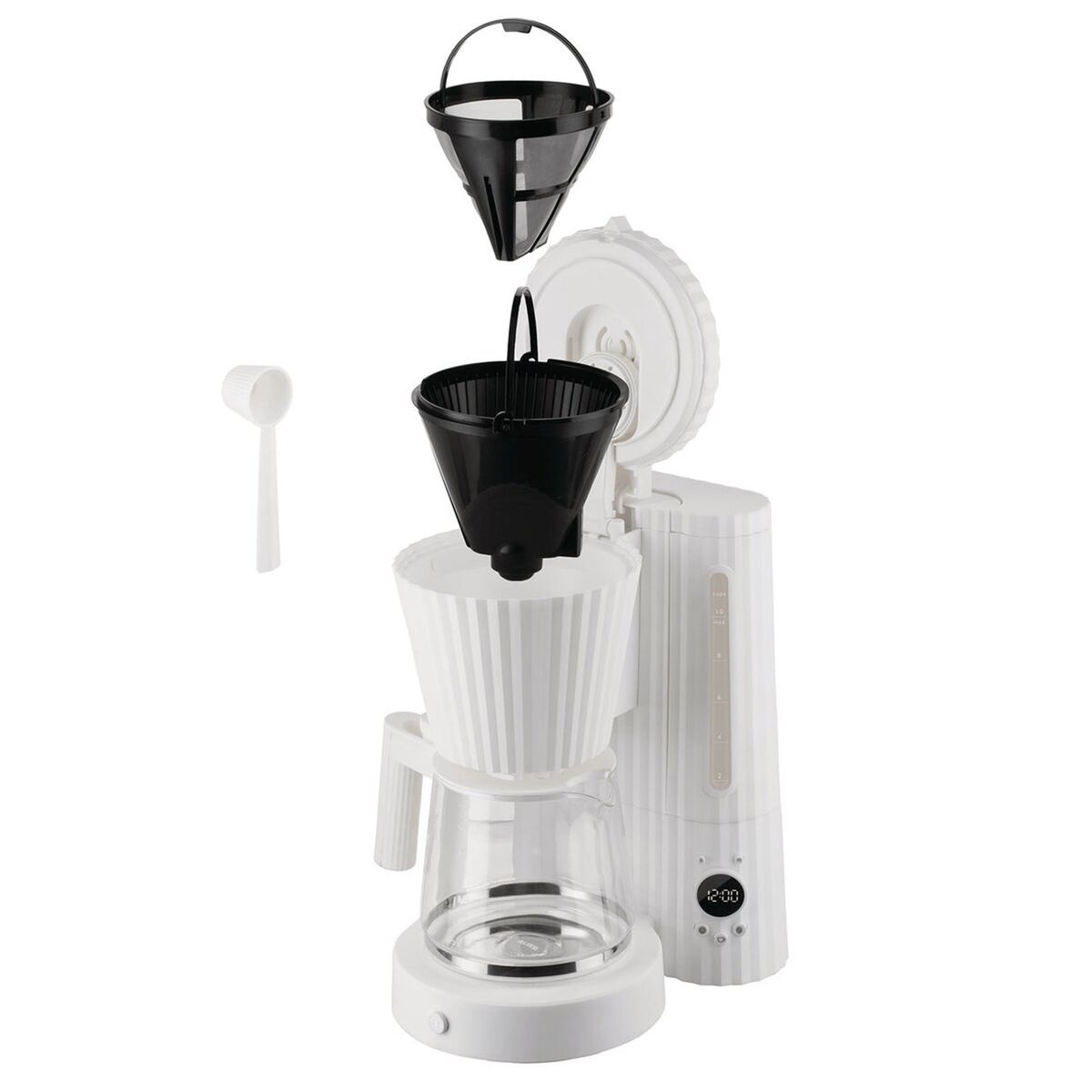 Plissé kaffetrakter, hvit