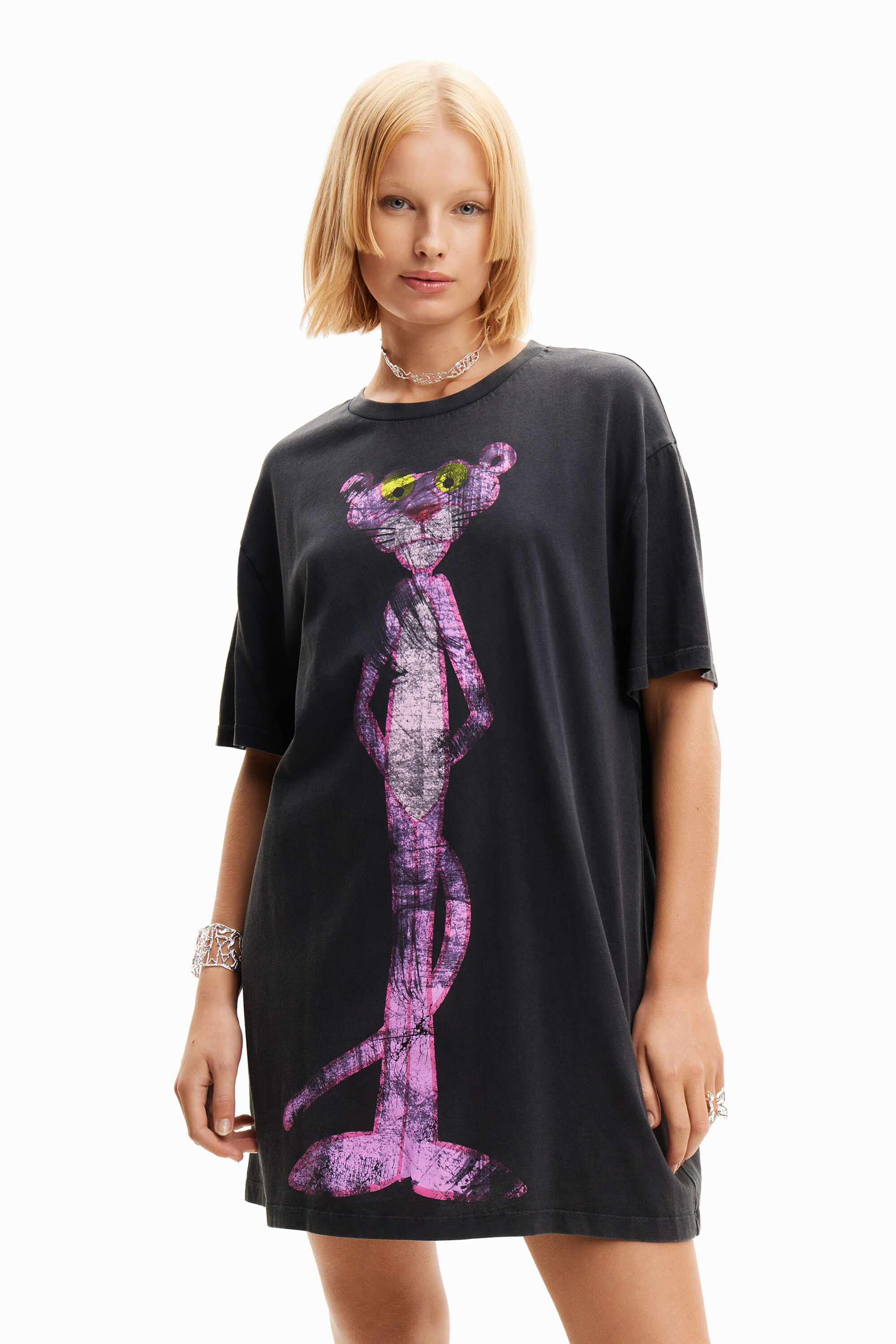 Robe t-shirt oversize Panthère rose