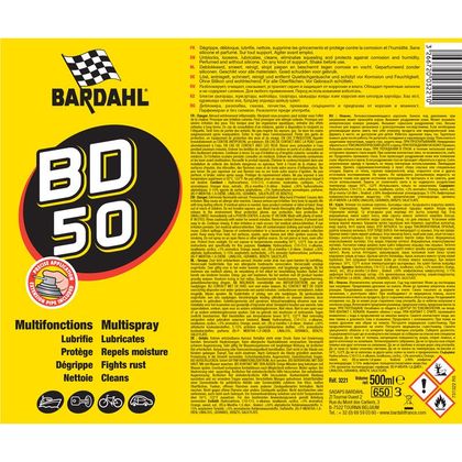 Lubrifiant Bardahl BD50 MULTIFONCTION 500ML Universel